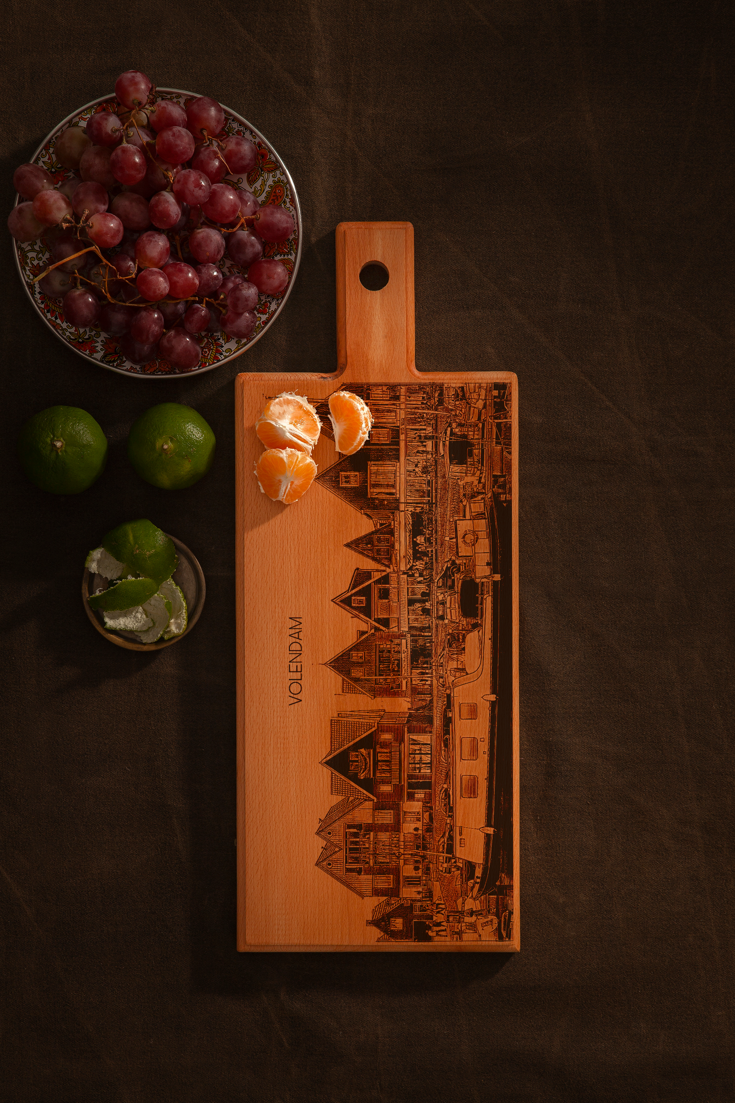 Volendam Harbour Wooden Serving Board – 49 x 17 cm