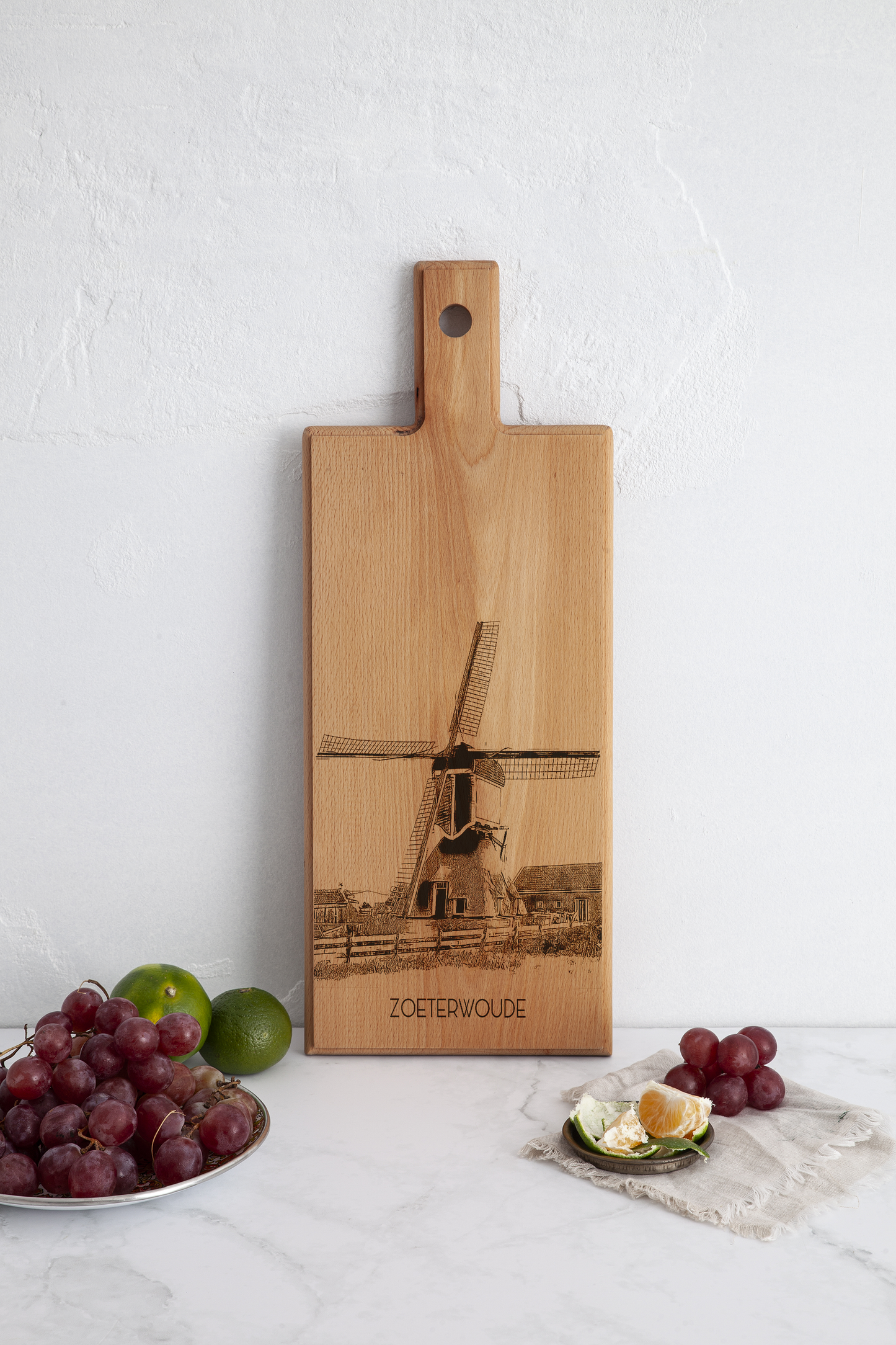 Zoeterwoude Molen – Wooden Serving Board (49 × 17 cm)