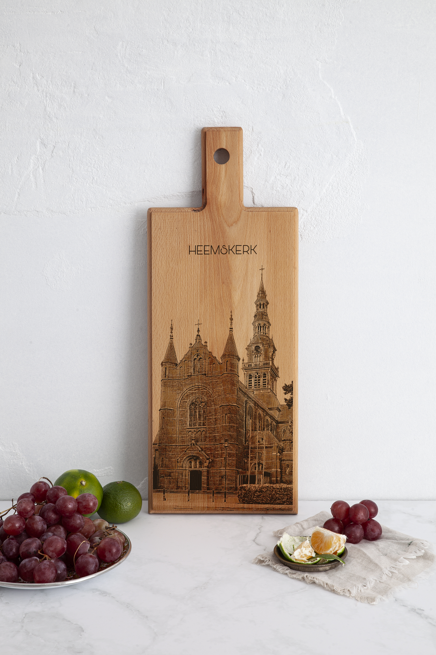 Heemskerk Sint-Laurentiuskerk – Wooden Serving Board (49 × 17 cm)
