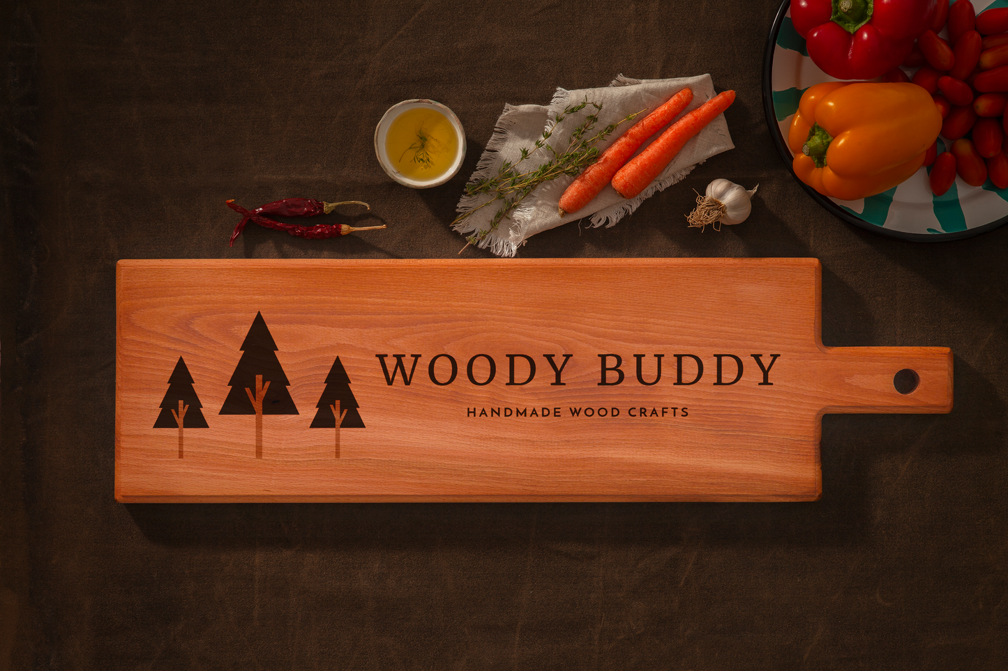 Gepersonaliseerde Houten Serveerplank (60 × 17 cm)