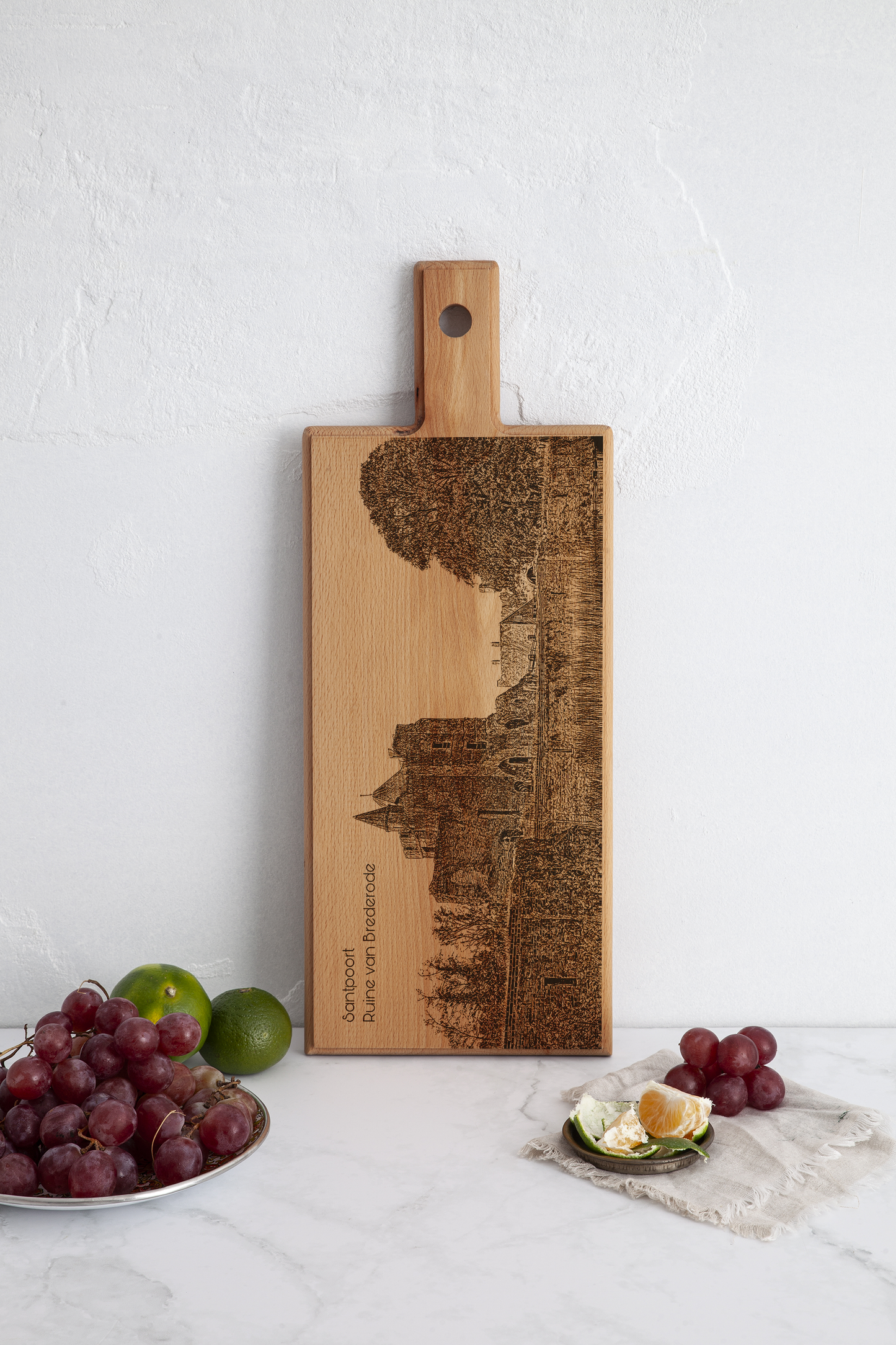 Santpoort Ruïne van Brederode Wooden Serving Board – 49 x 17 cm