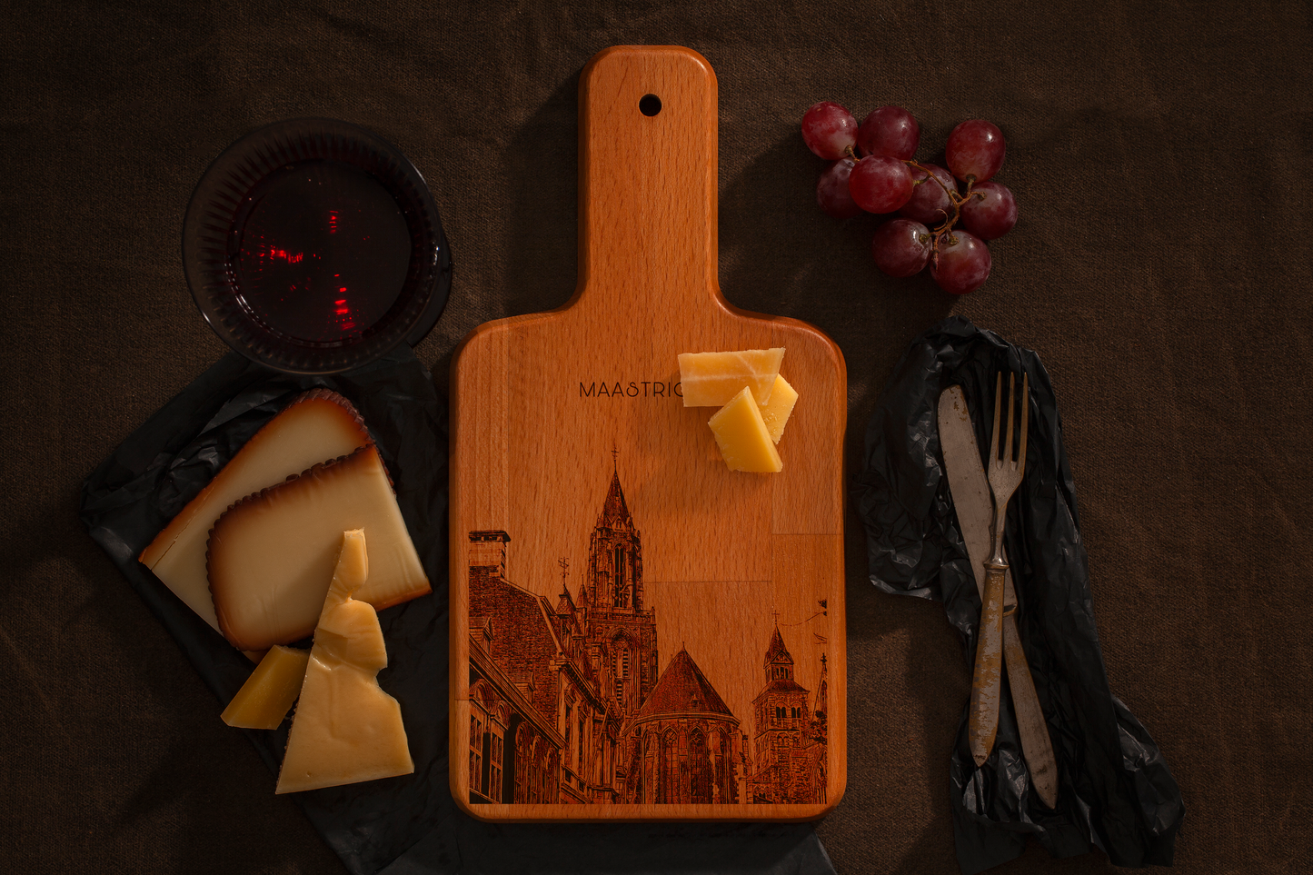 Maastricht, Sint-Janskerk, cheese board, with cheese