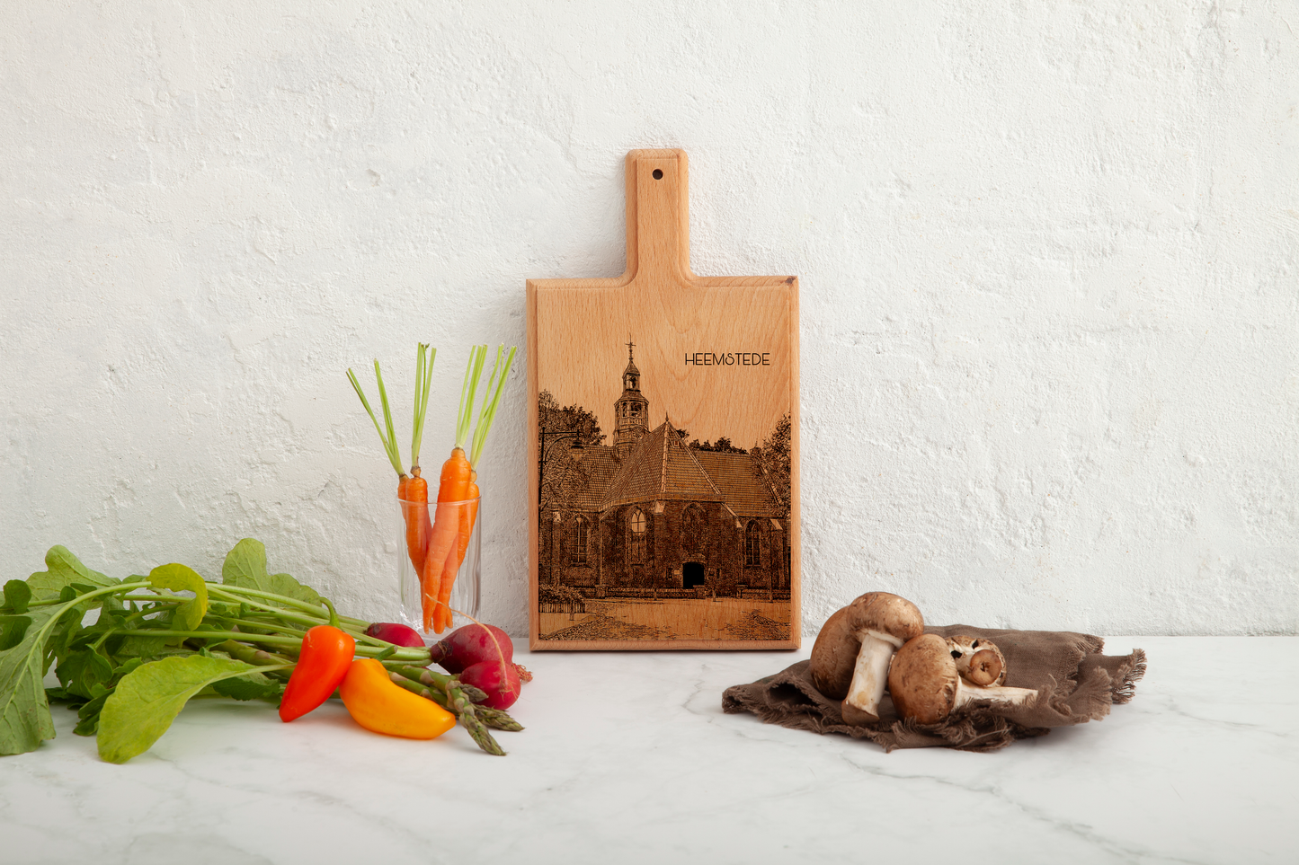 Heemstede Oude Kerk – Handmade Beechwood Serving & Cheese Board (28 × 15 cm)