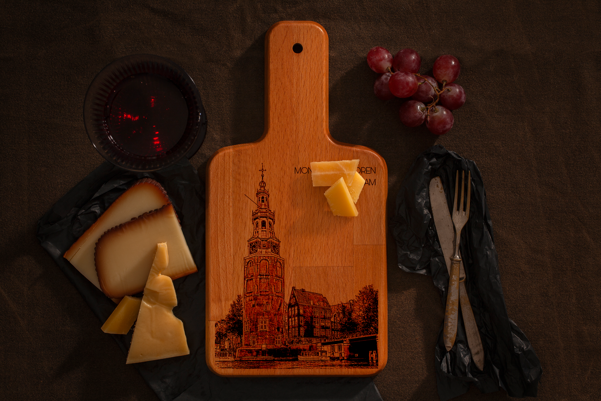 Amsterdam, Montelbaanstoren, cheese board, with cheese