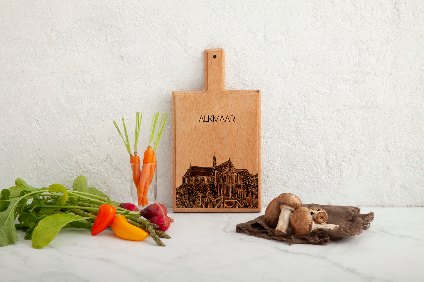 Alkmaar Grote Kerk Cheese Board - Beech Wood