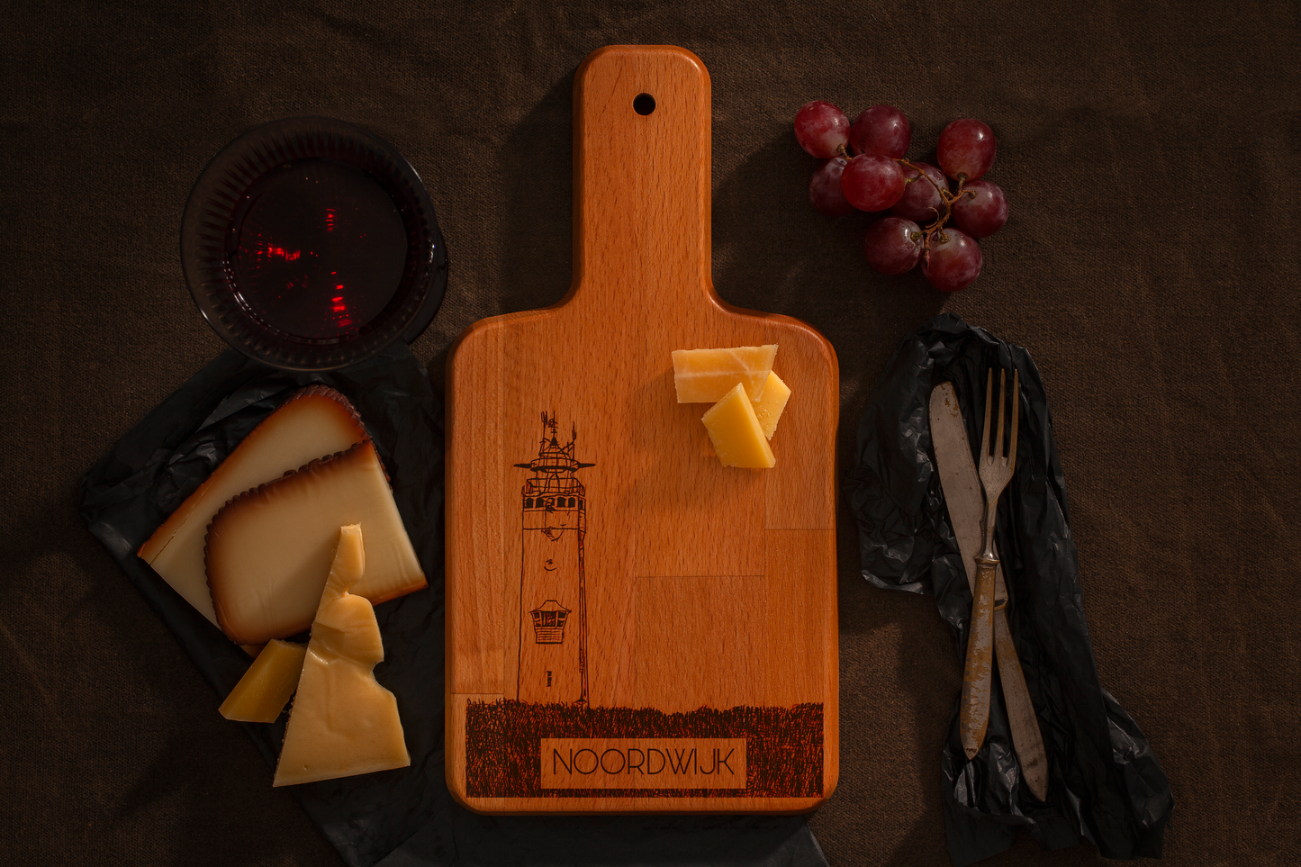 Noordwijk, Vuurtoren, cheese board, with cheese