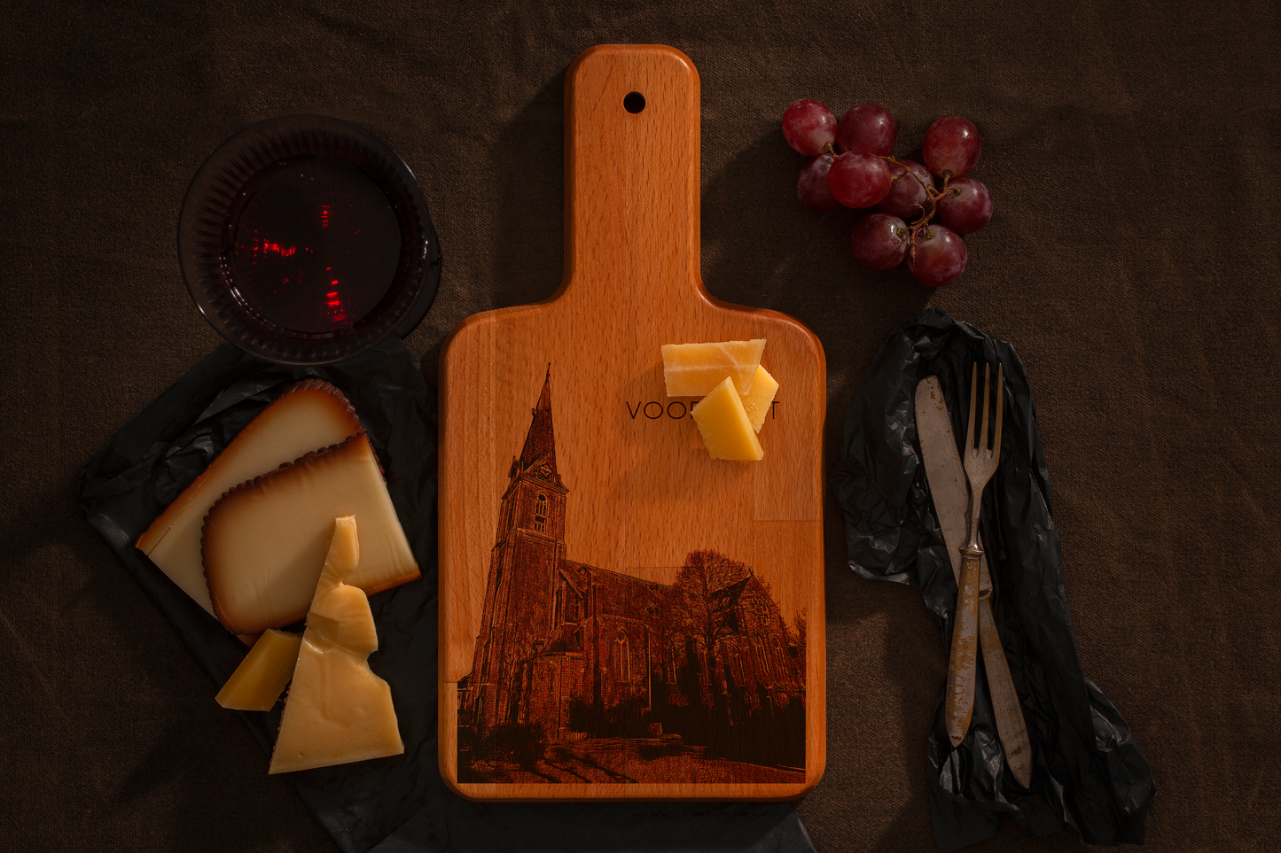 Voorhout, De Sint Bartholomeuskerk, cheese board, with cheese
