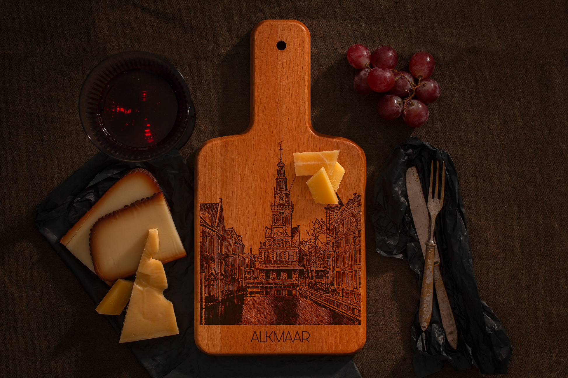 Alkmaar, De Waag, cheese board, with cheese