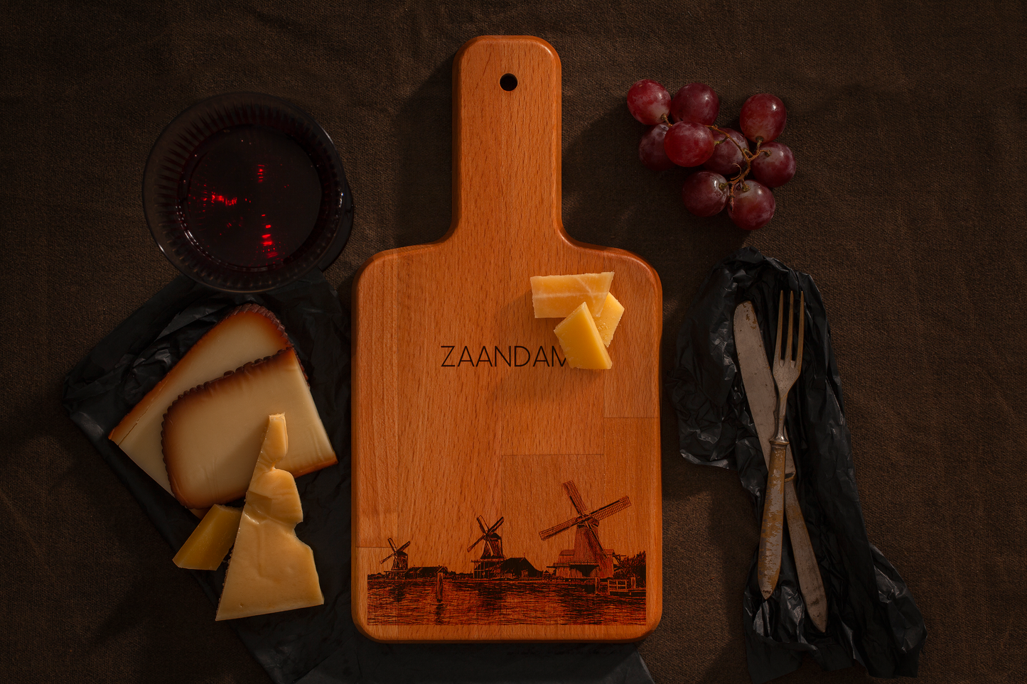Zaandam, Zaanse Schans, cheese board, with cheese