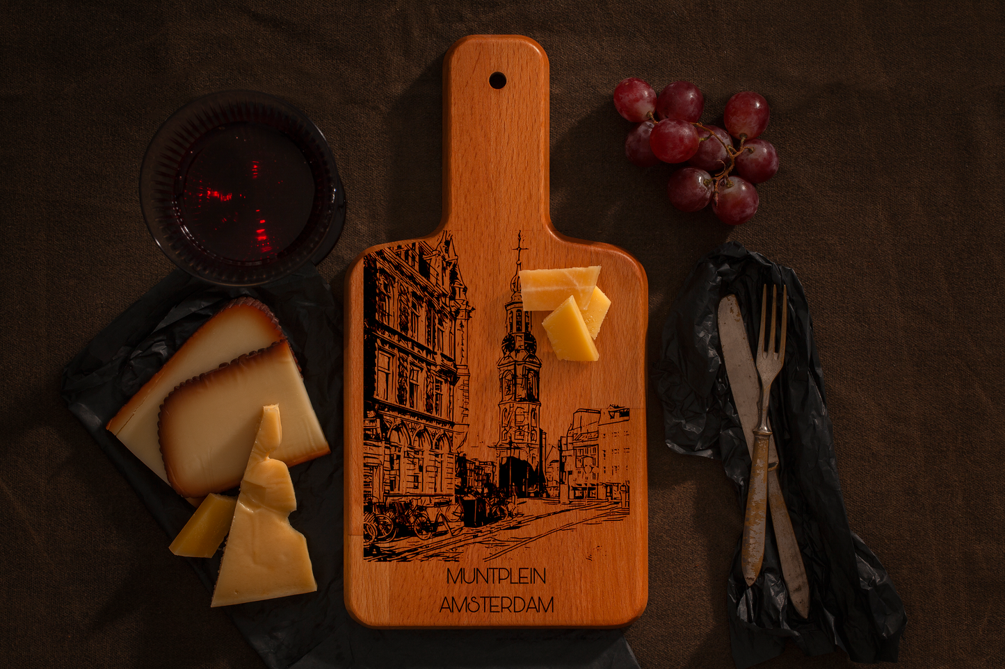 Amsterdam, Muntplein, cheese board, on countertop