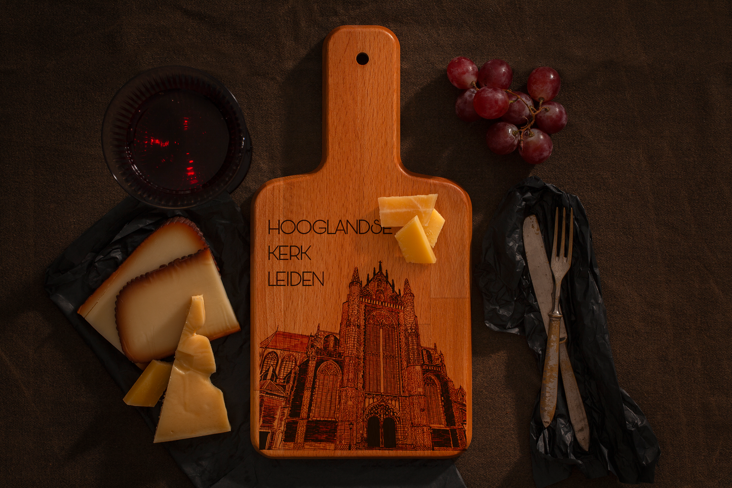 Leiden, Hooglandse Kerk, cheese board, with cheese