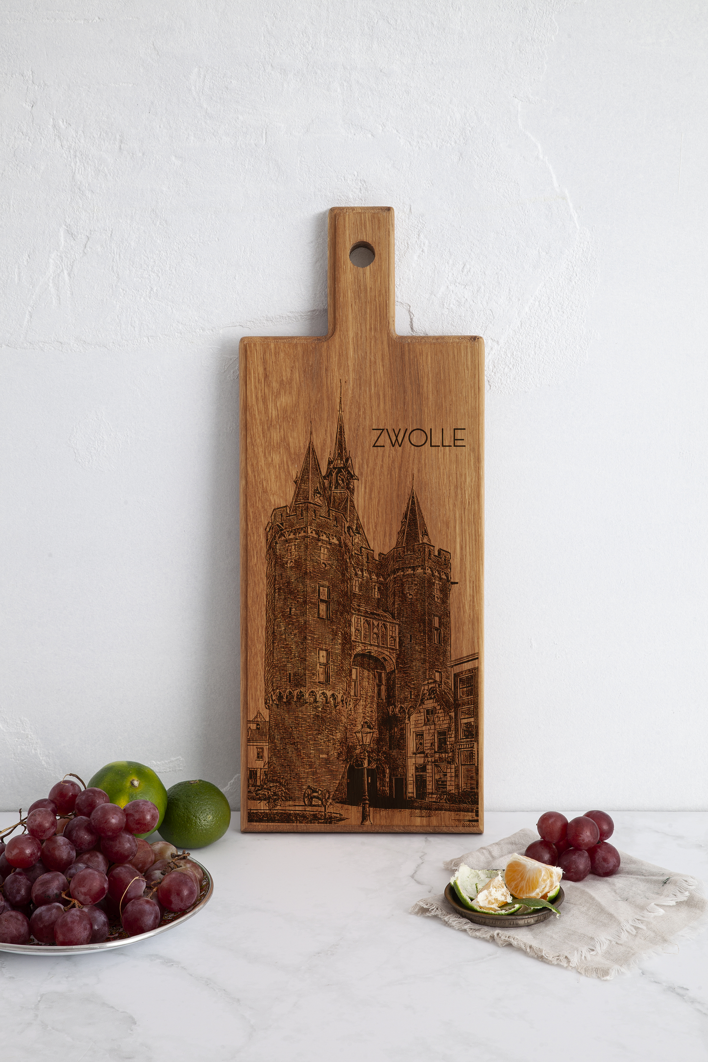 Zwolle Sassenpoort – Wooden Serving Board (49 × 17 cm)