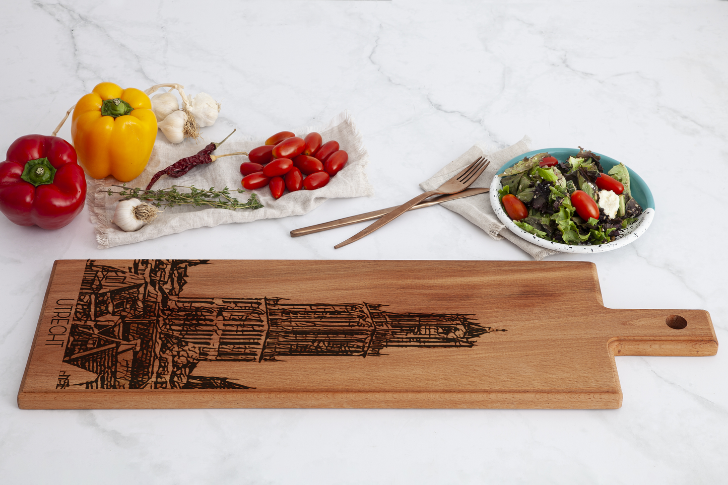 Utrecht Domtoren Wooden Serving Board – 60 x 17 cm