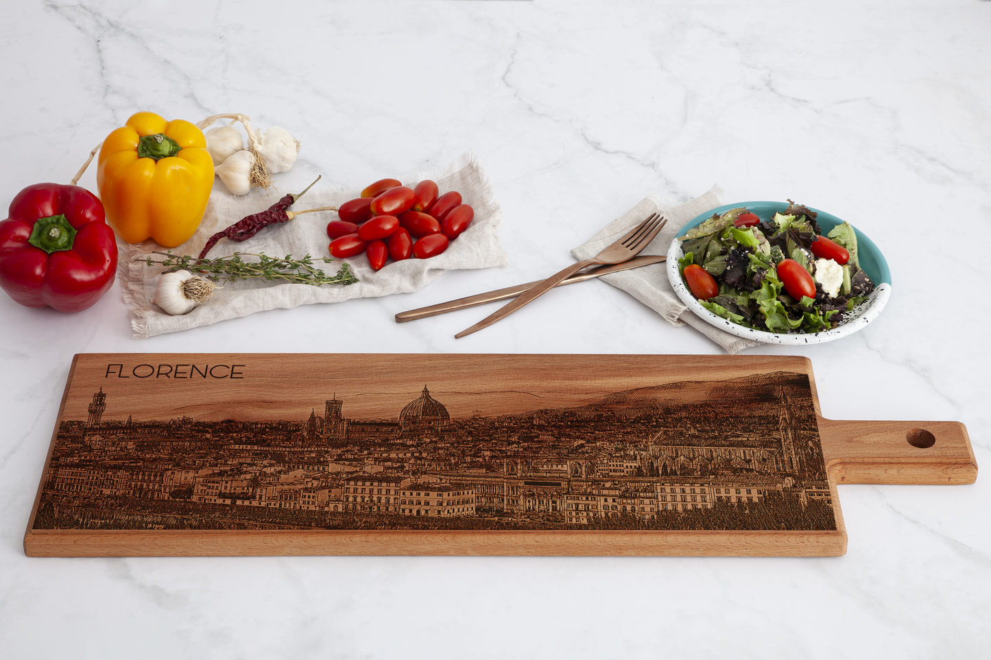 Florence Skyline Houten Serveerplank – 62 x 17 cm