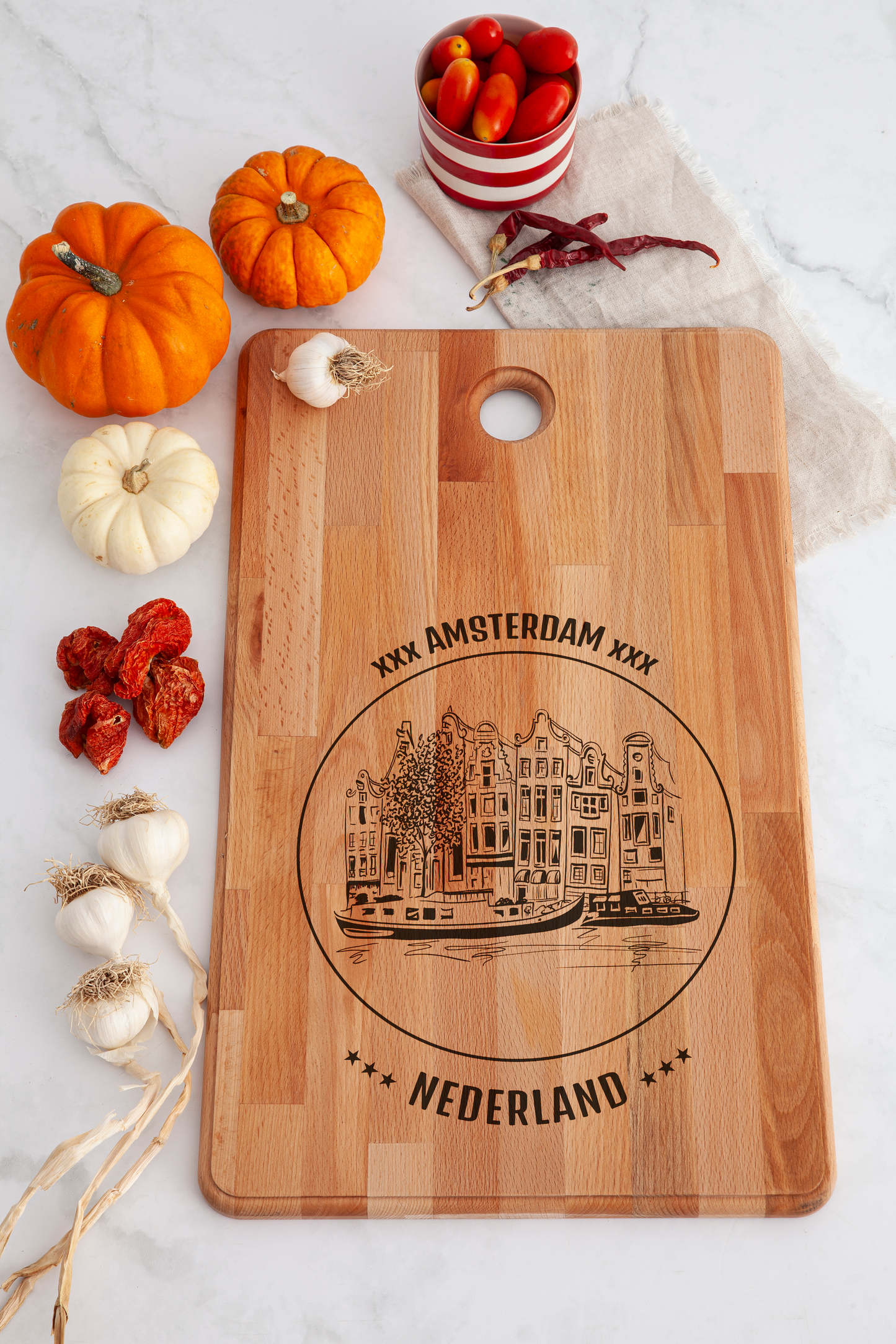 Amsterdam, Houses, cutting board, on countertop