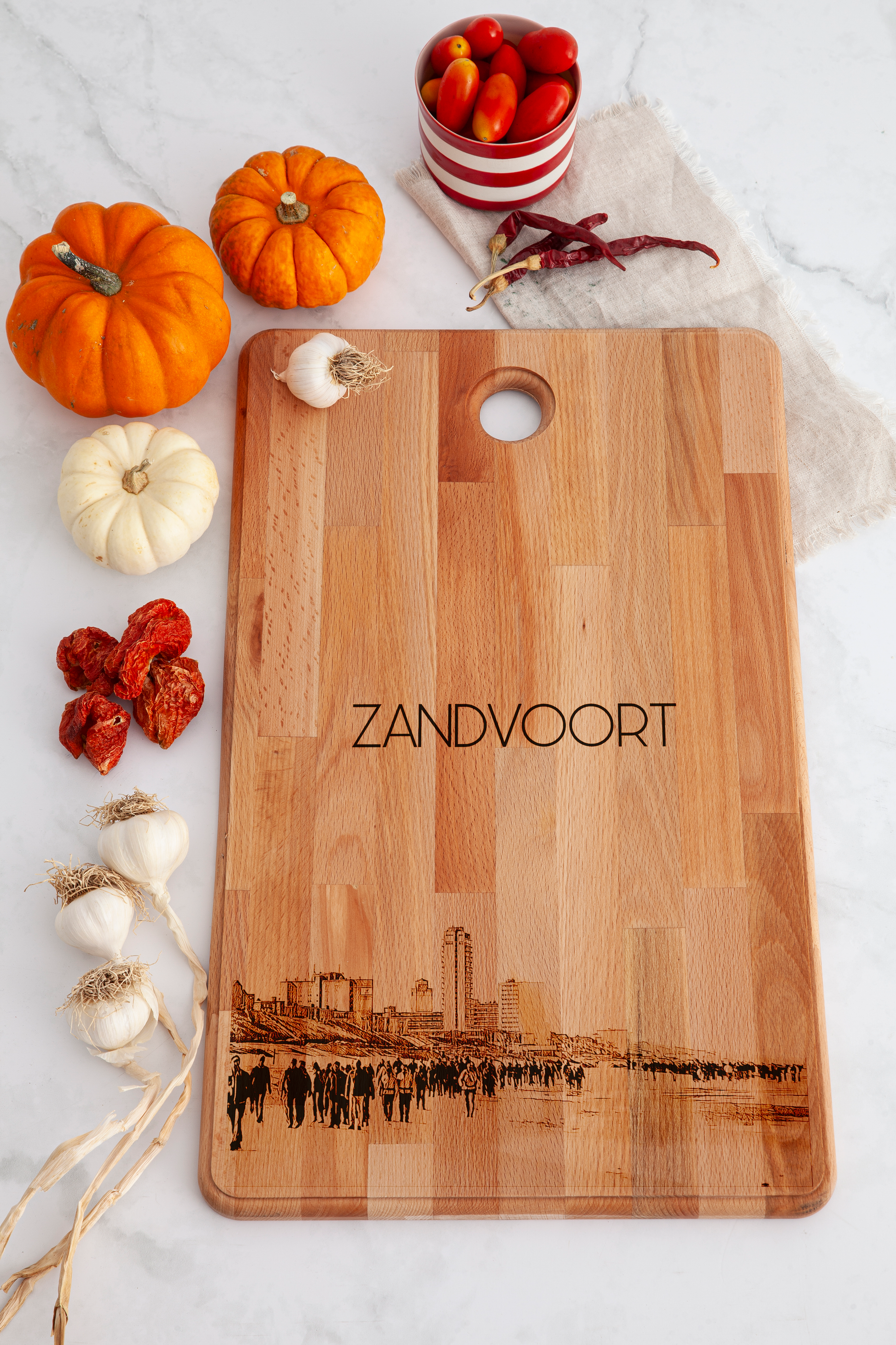 Zandvoort, City View, cutting board, on countertop