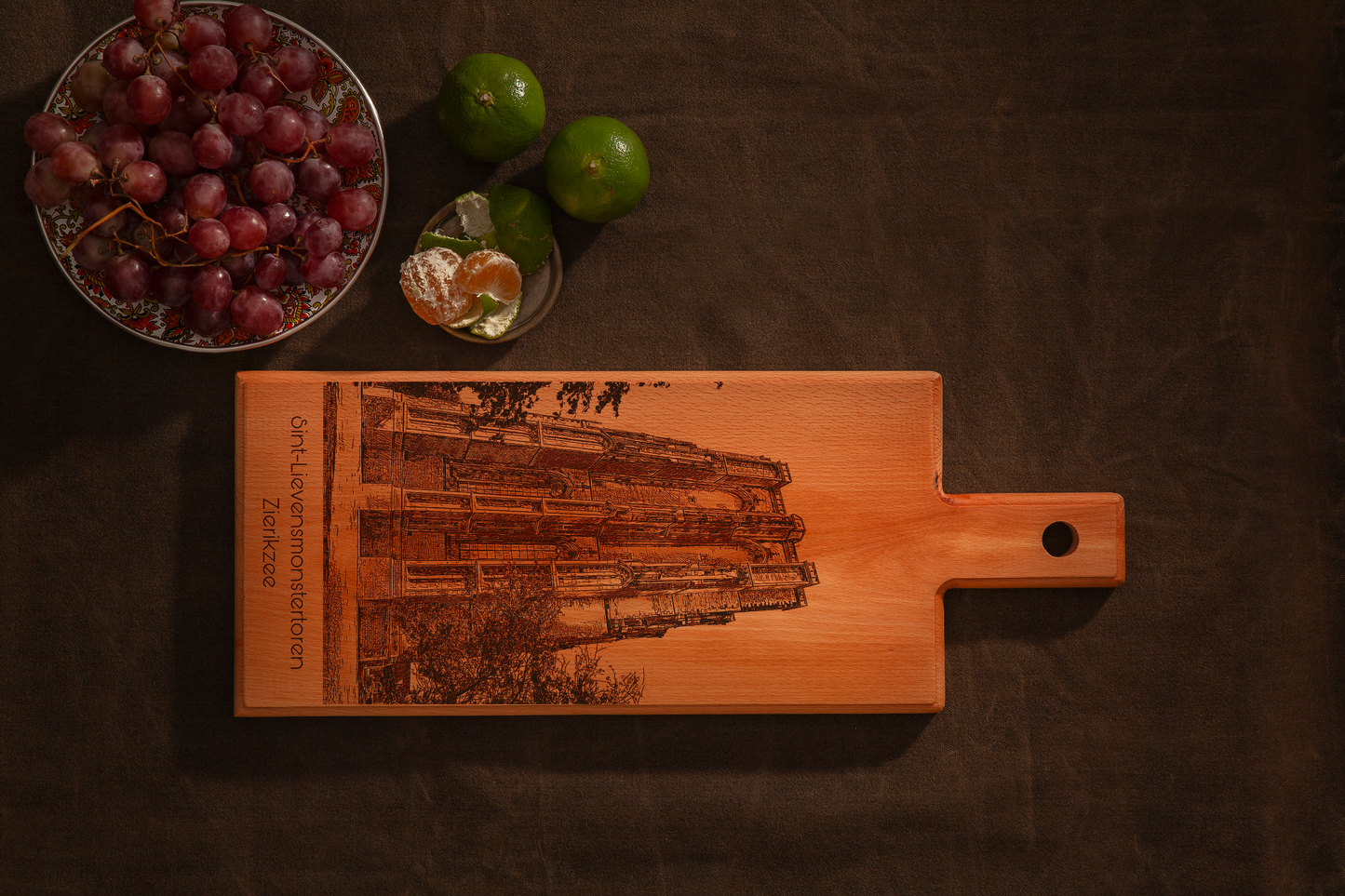 Zierikzee Sint-Lievensmonstertoren Wooden Serving Board – 49 x 17 cm