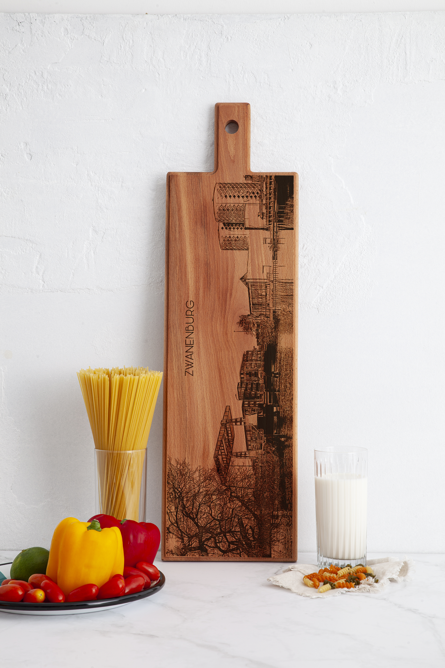 Zwanenburg Skyline Houten Serveerplank – 60 x 17 cm