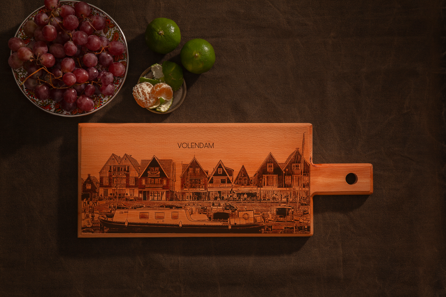 Volendam Harbour Wooden Serving Board – 49 x 17 cm