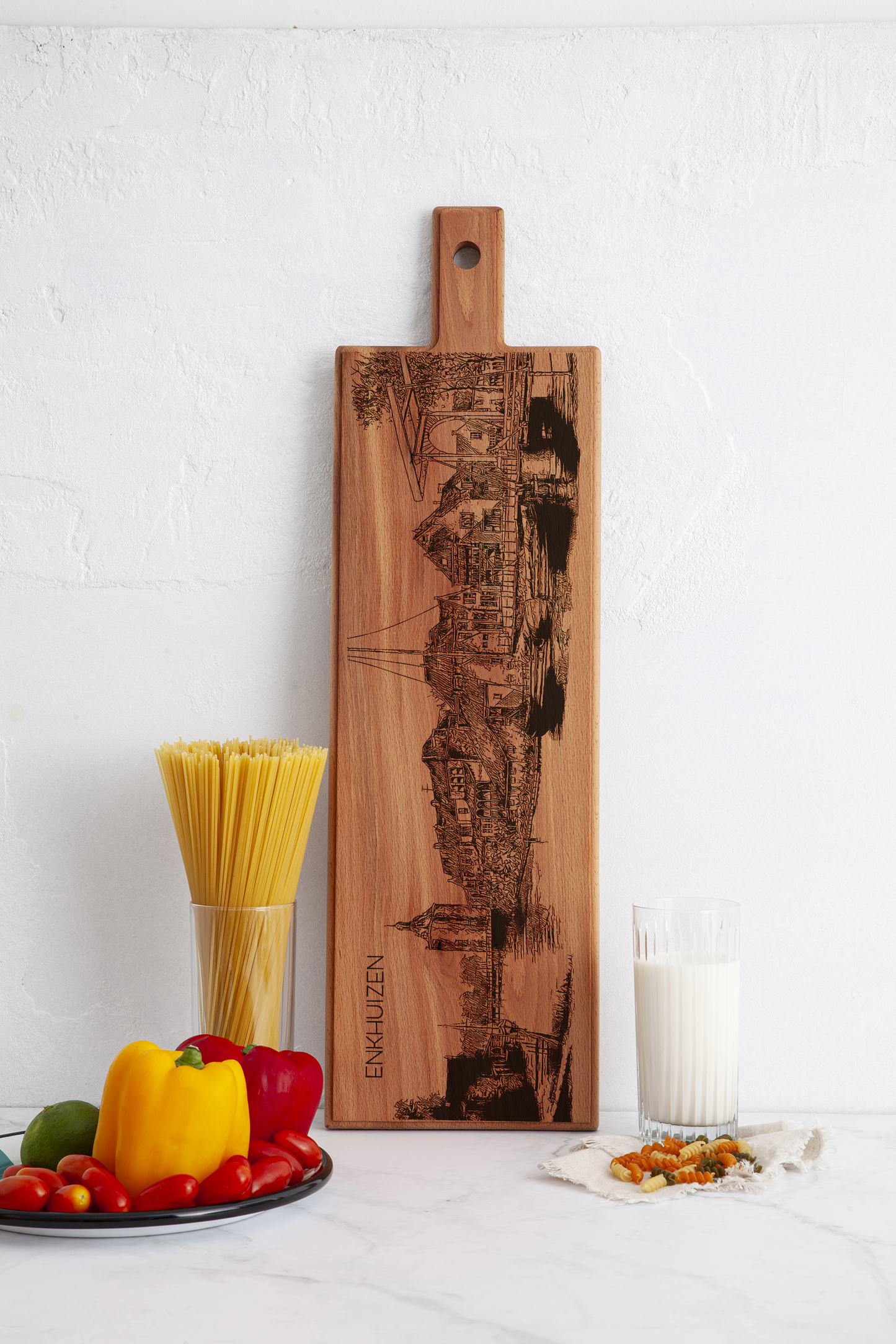 Handmade Enkhuizen Engraved Large Serving Board - Beech Wood