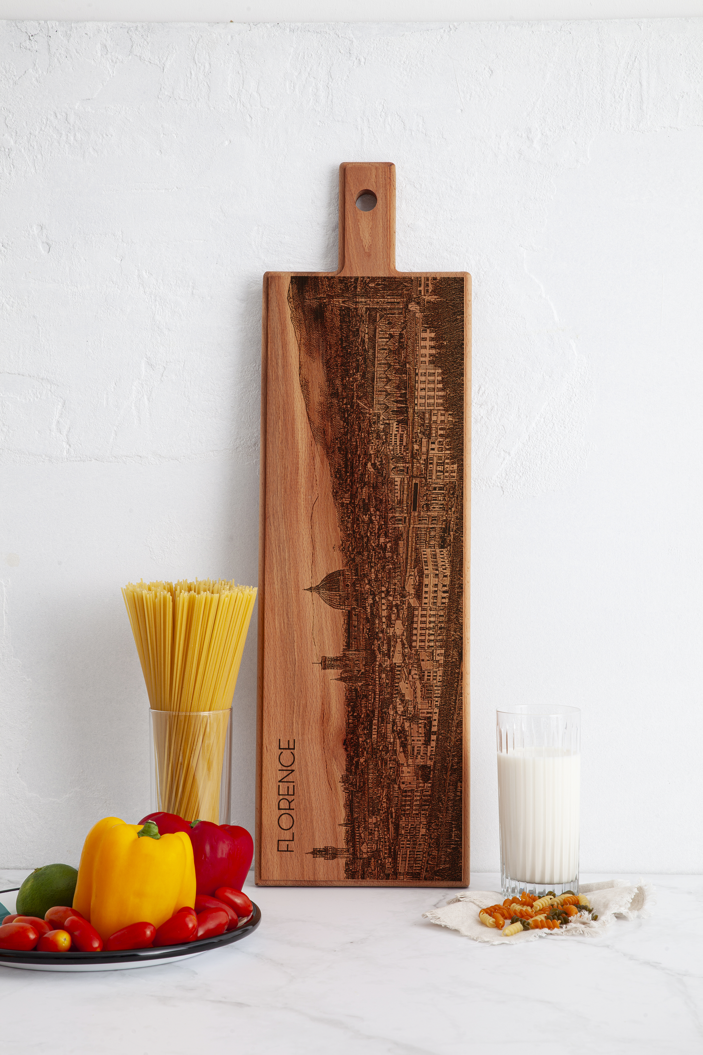 Florence Skyline Houten Serveerplank – 62 x 17 cm