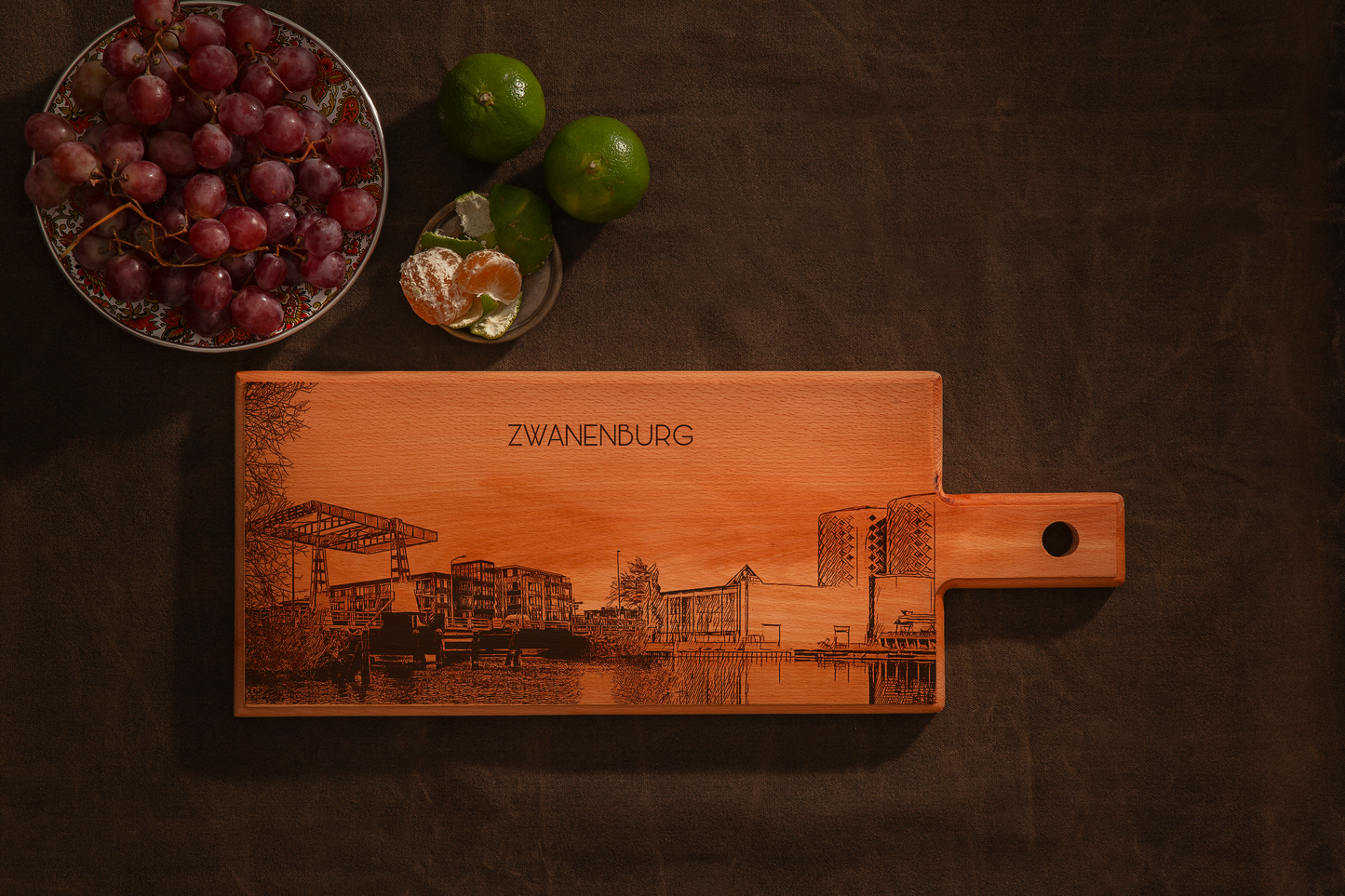 Zwanenburg Skyline Houten Serveerplank – 49 x 17 cm