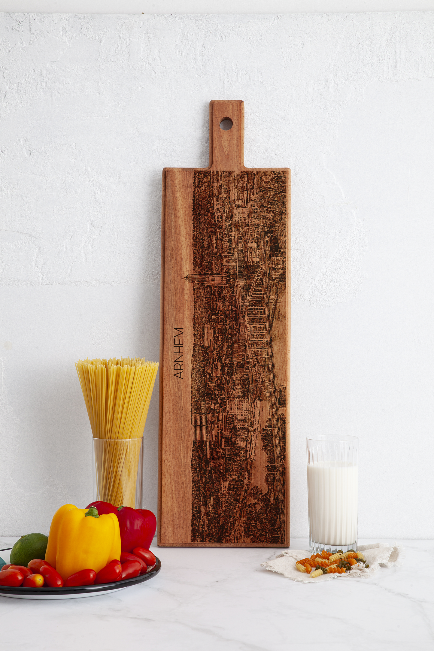 Arnhem Skyline Wooden Serving Board – 62 x 17 cm
