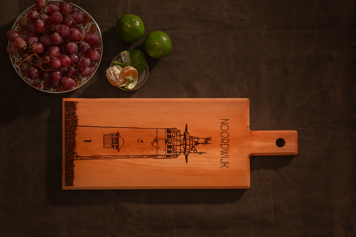 Noordwijk Vuurtoren Wooden Serving Board – 49 x 17 cm
