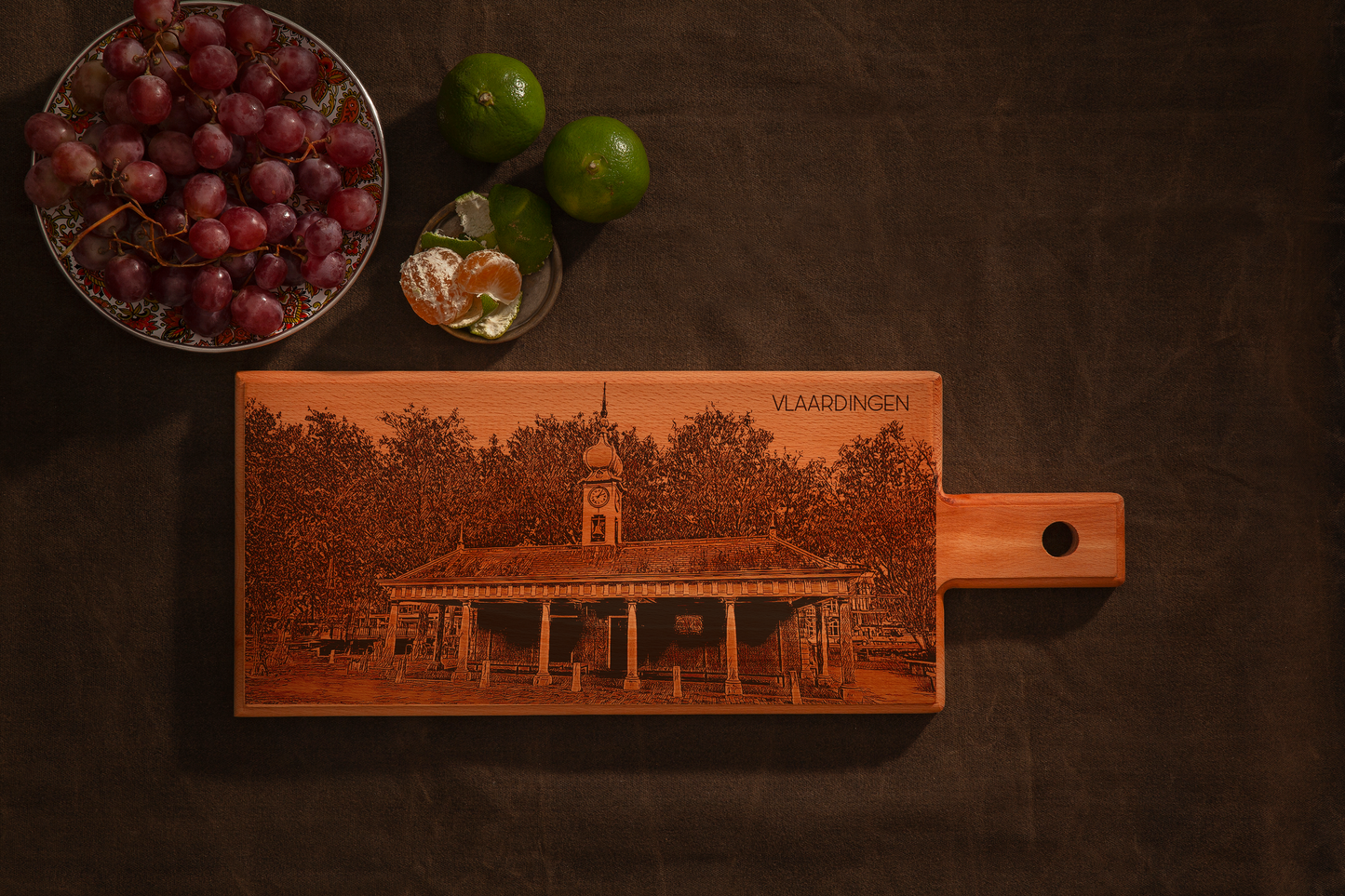 Vlaardingen Visbank houten serveerplank – 49 x 17 cm