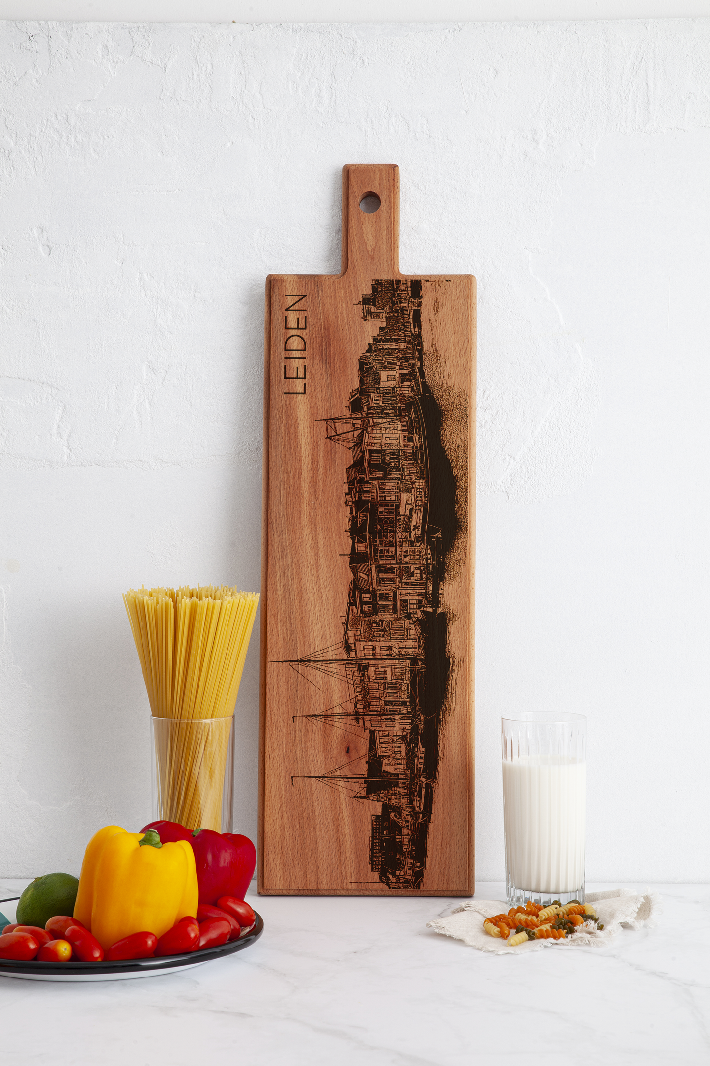 Leiden Historical Harbour Wooden Serving Board – 60 x 17 cm