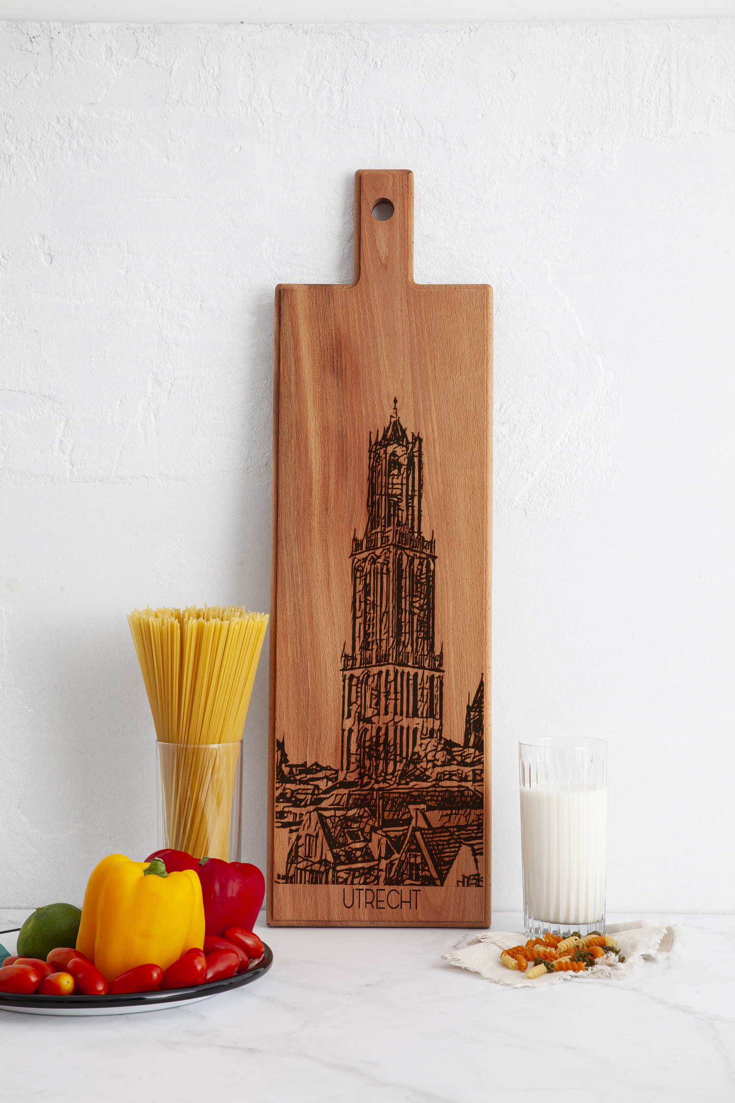 Utrecht Domtoren Wooden Serving Board – 60 x 17 cm