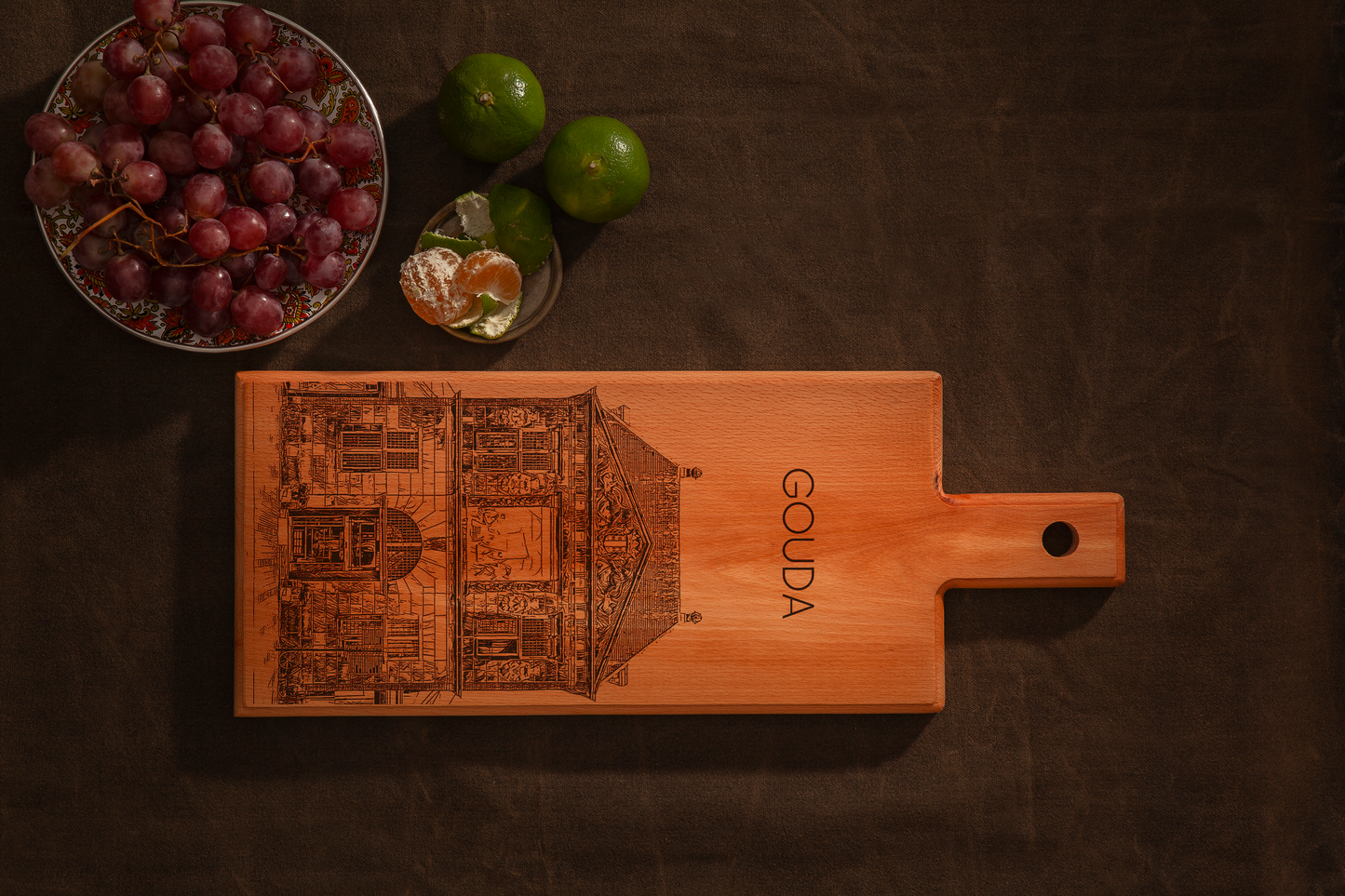 Gouda De Waag – Handmade Wooden Serving & Cheese Board (49 × 17 cm)