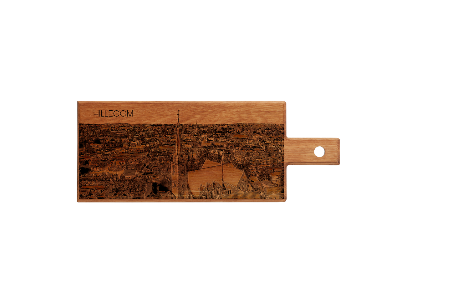 Hillegom Skyline – Houten Serveerplank (49 × 17 cm)