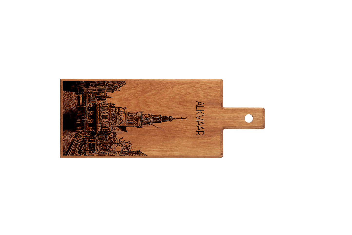 Handmade Alkmaar De Waag Engraved Serving Board - Beech Wood