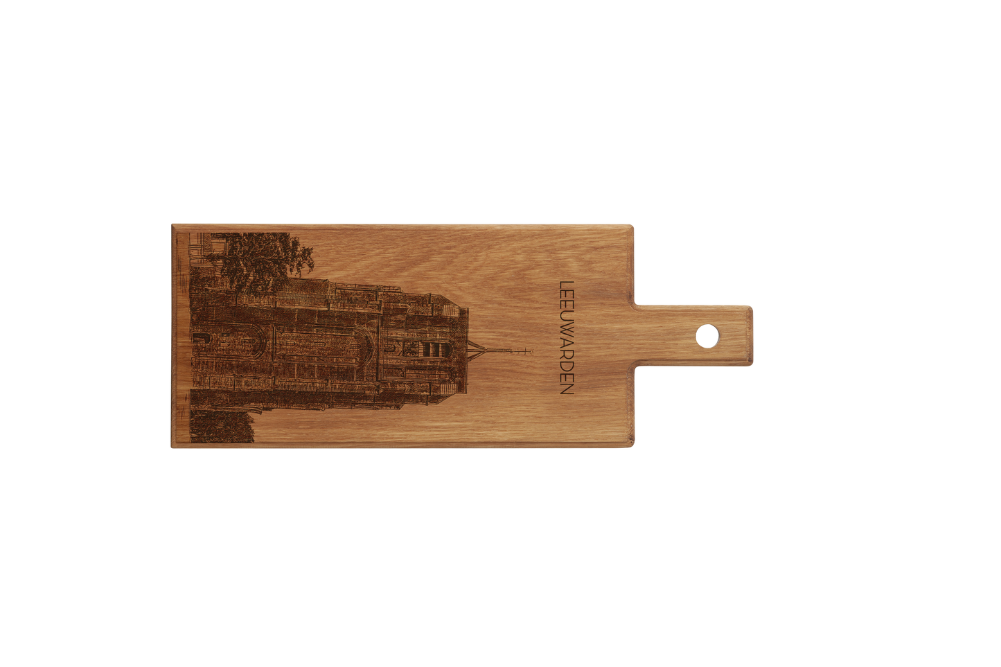 Leeuwarden Oldehove & Sint-Vituskerk houten serveerplank – 49 x 17 cm