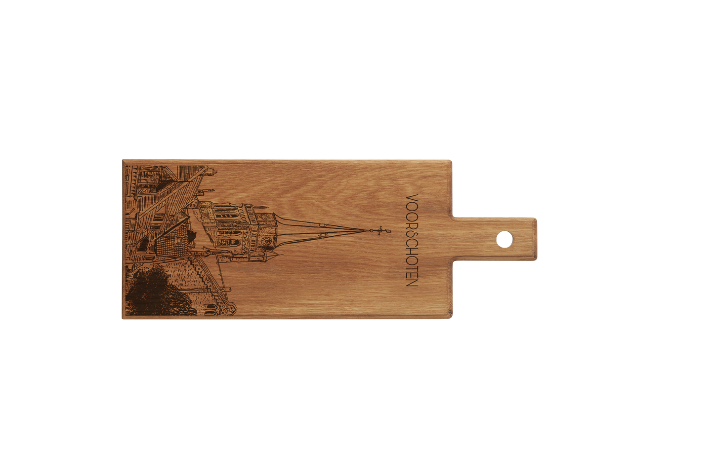 Voorschoten Dorpskerk Wooden Serving Board – 49 x 17 cm