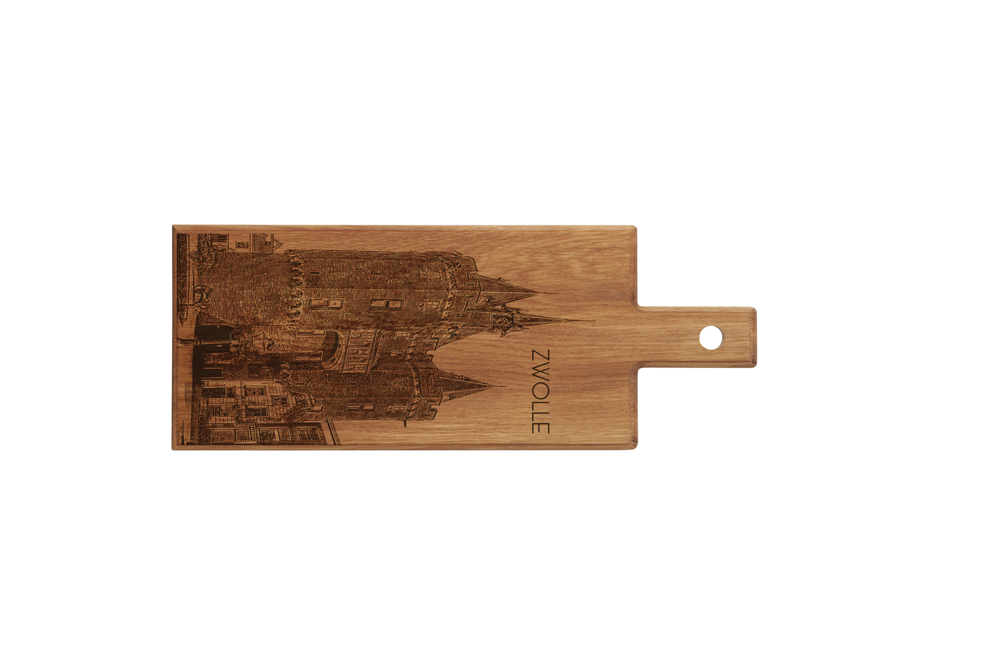 Zwolle Sassenpoort – Wooden Serving Board (49 × 17 cm)