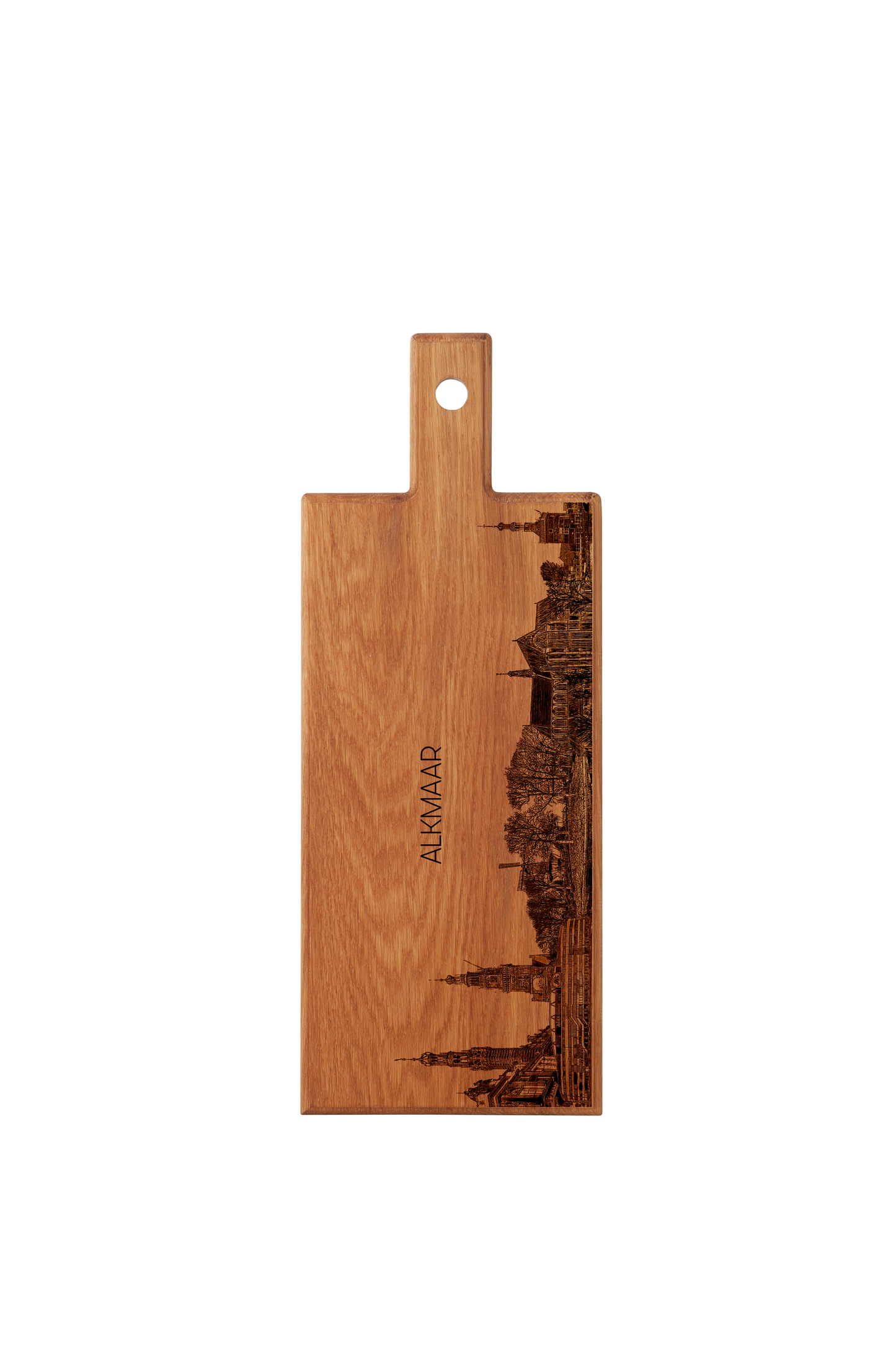 Handmade Alkmaar Skyline Engraved Serving Board - Beech Wood