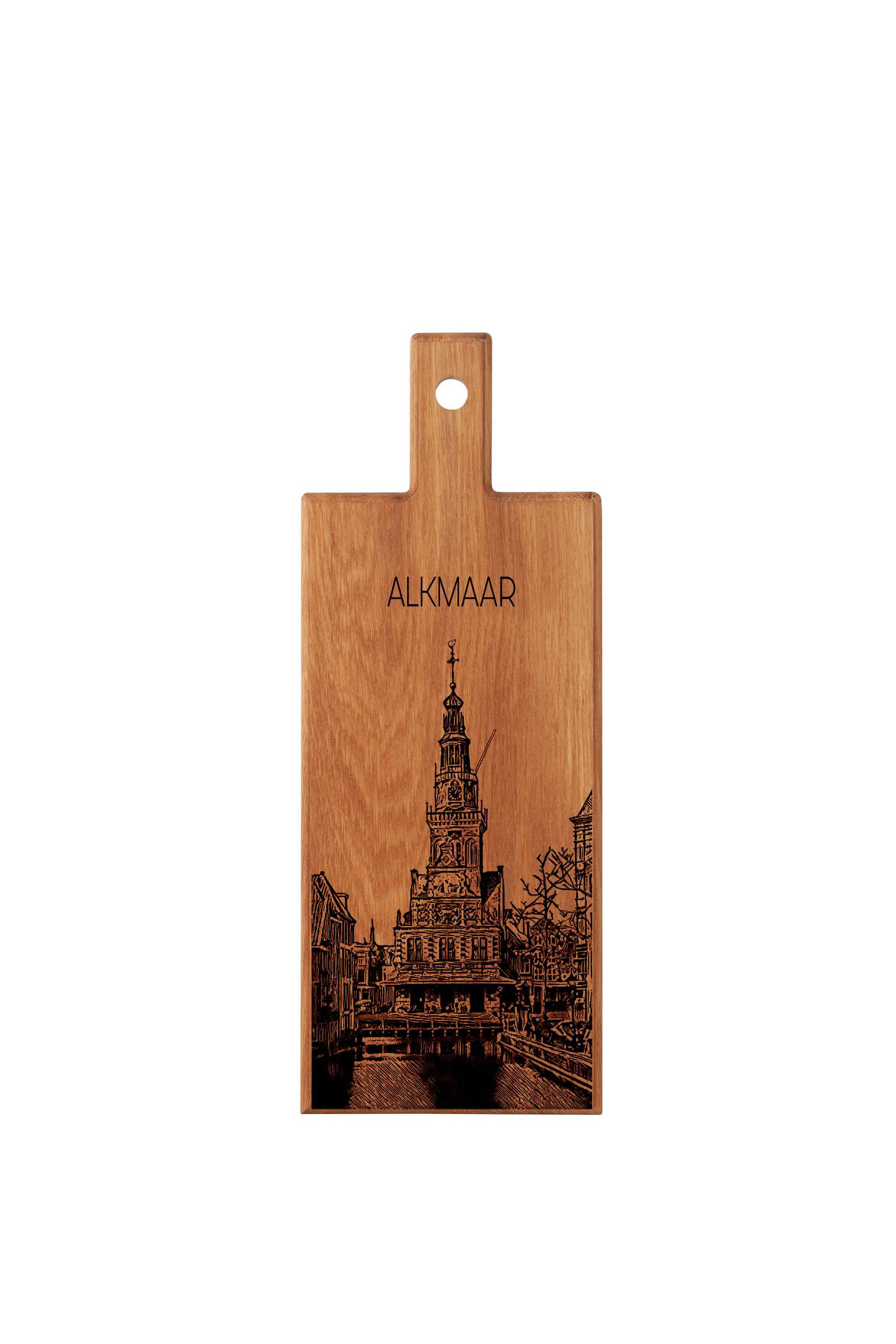 Handmade Alkmaar De Waag Engraved Serving Board - Beech Wood