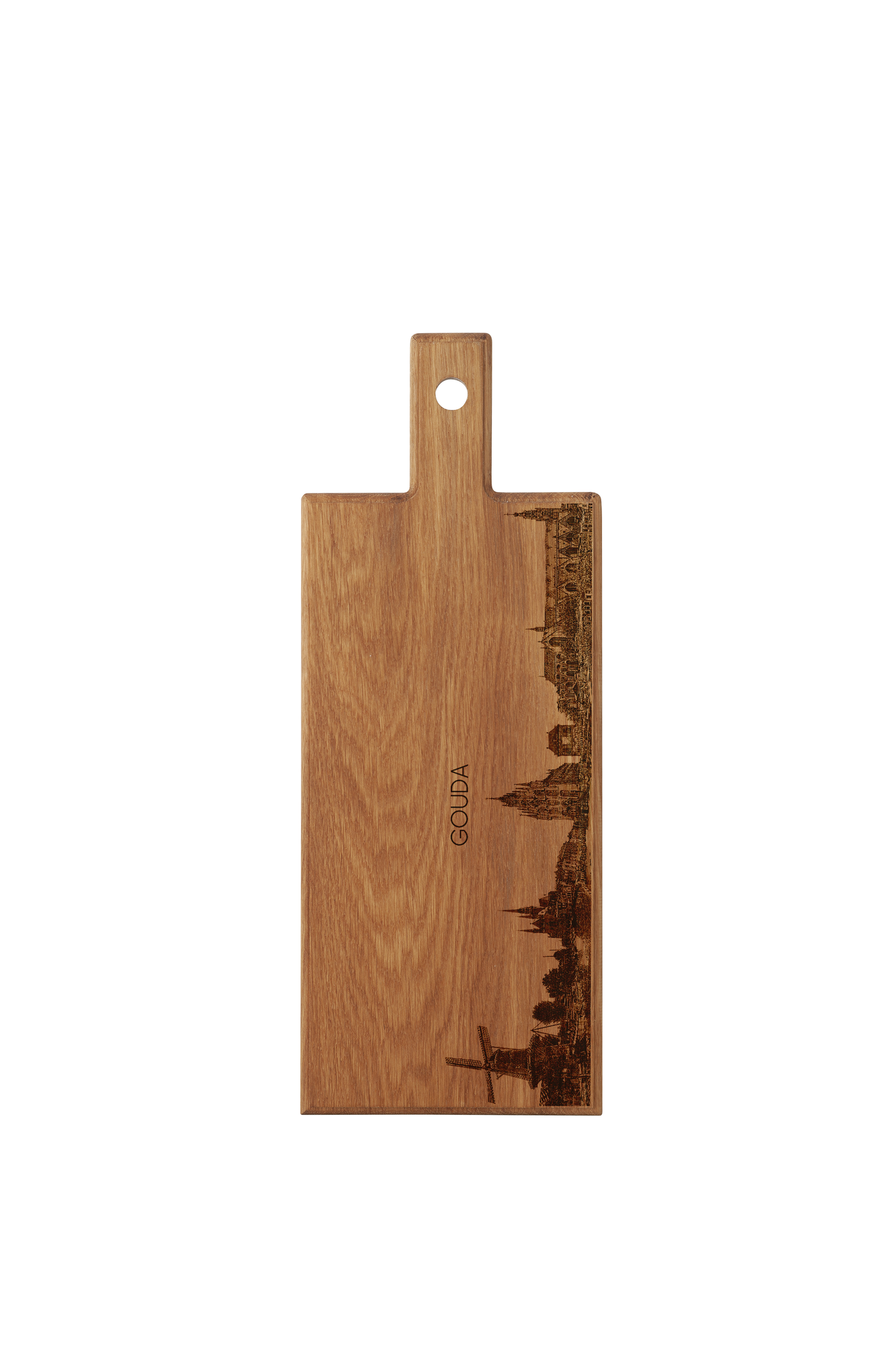 Gouda Skyline – Handmade Wooden Serving & Cheese Board (49 × 17 cm)