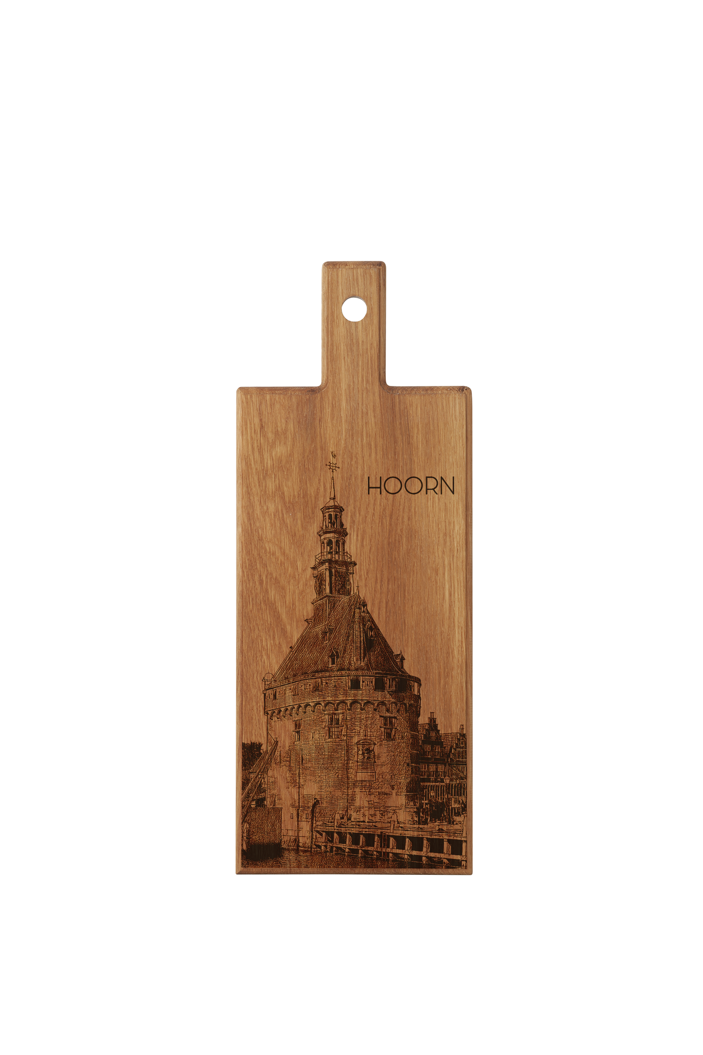Hoorn – De Hoofdtoren – Wooden Serving Board (49 × 17 cm)
