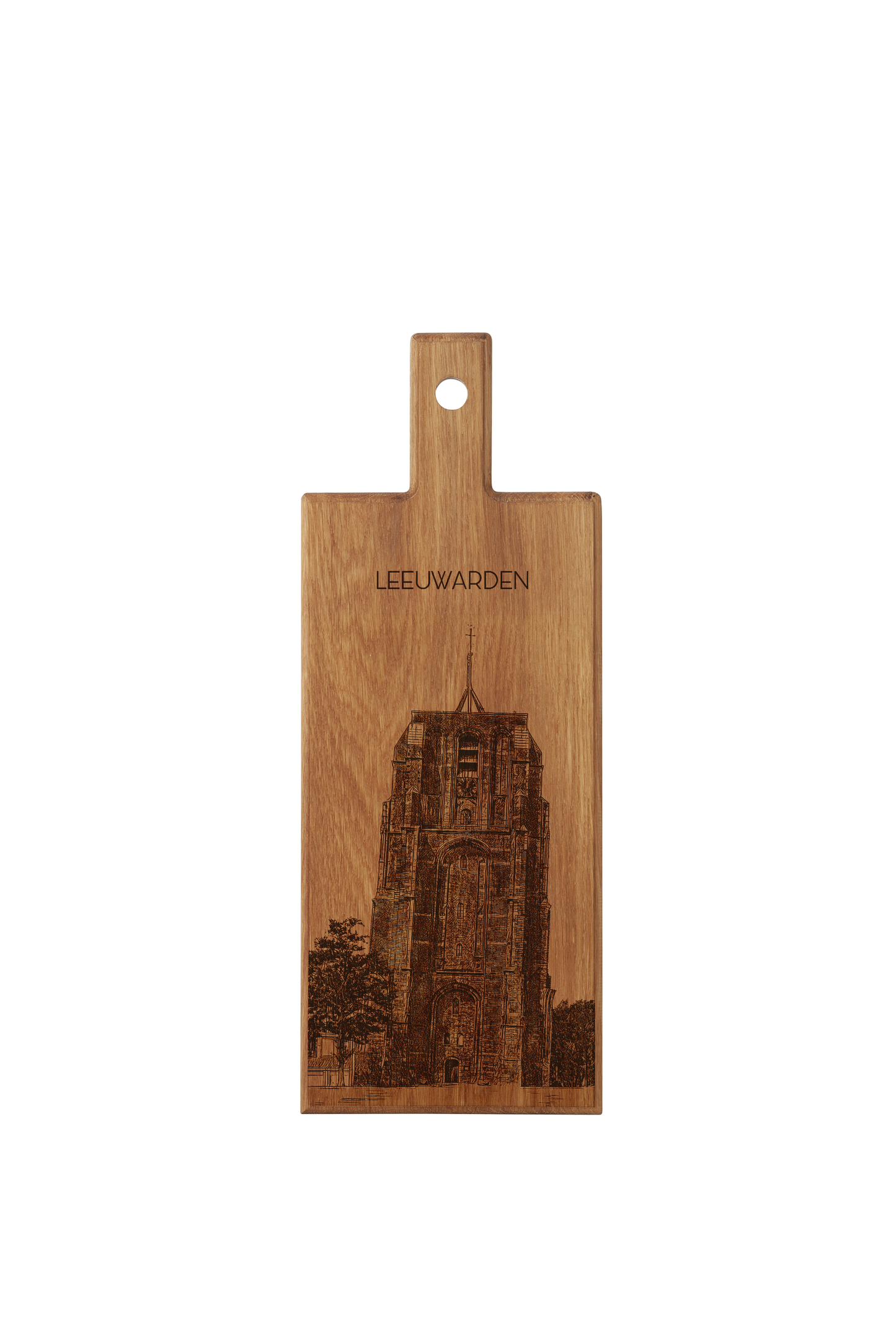 Leeuwarden Oldehove & Sint-Vituskerk houten serveerplank – 49 x 17 cm