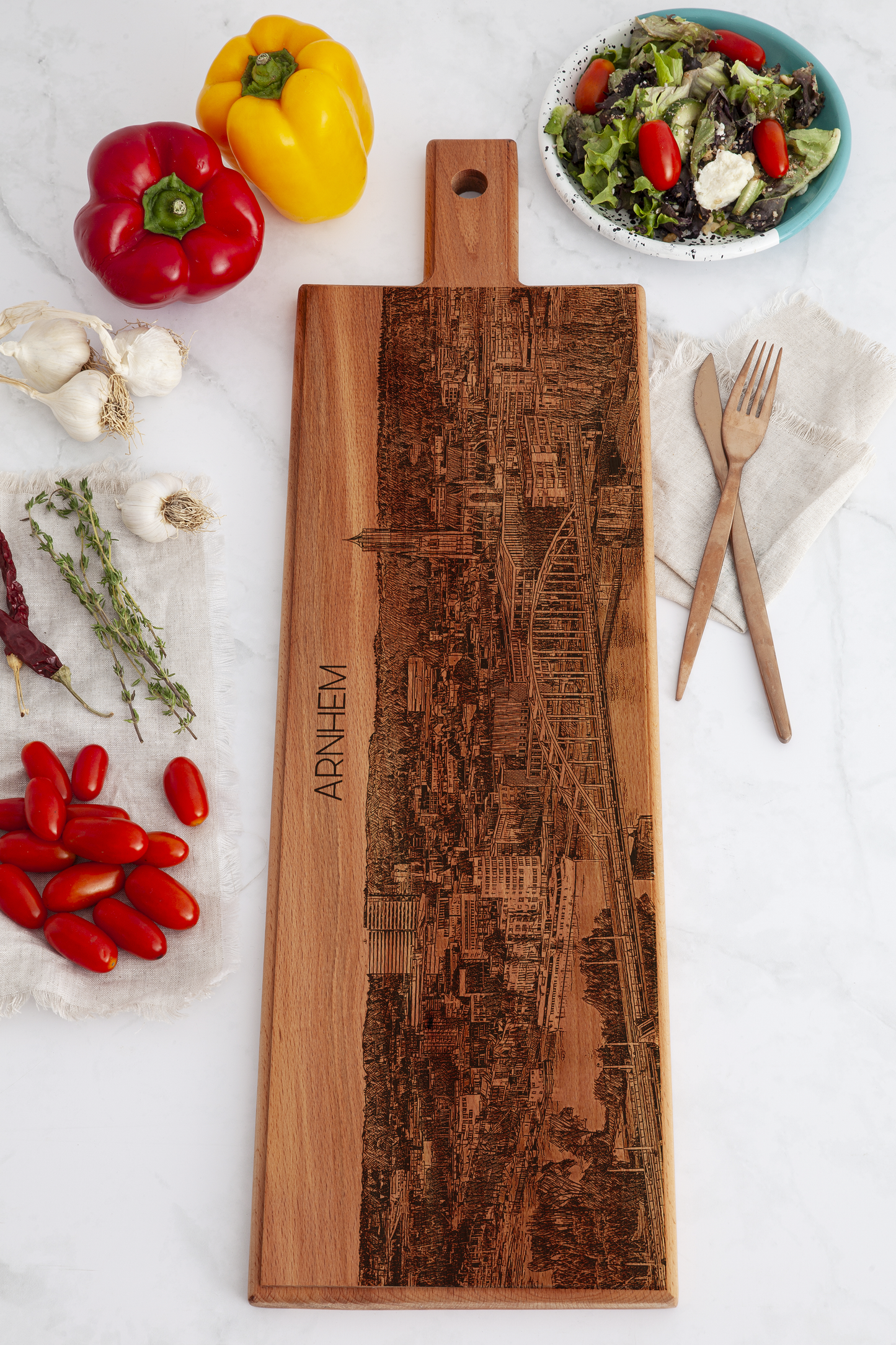 Arnhem Skyline Wooden Serving Board – 62 x 17 cm