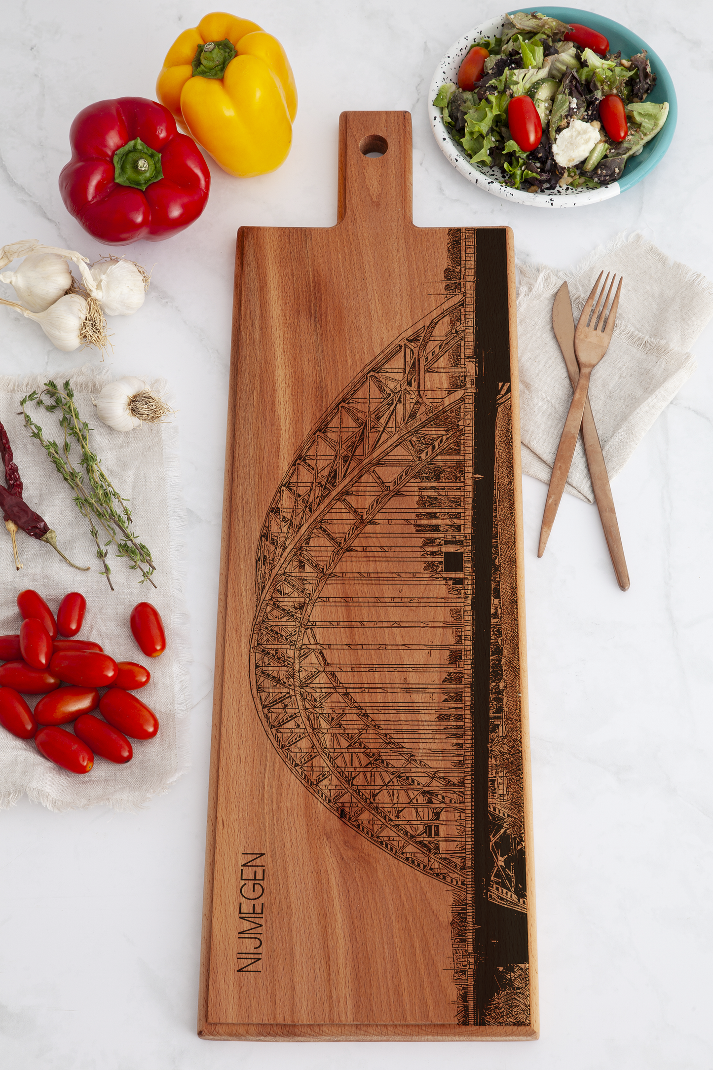 Nijmegen Waalbrug Wooden Serving Board – 60 x 17 cm