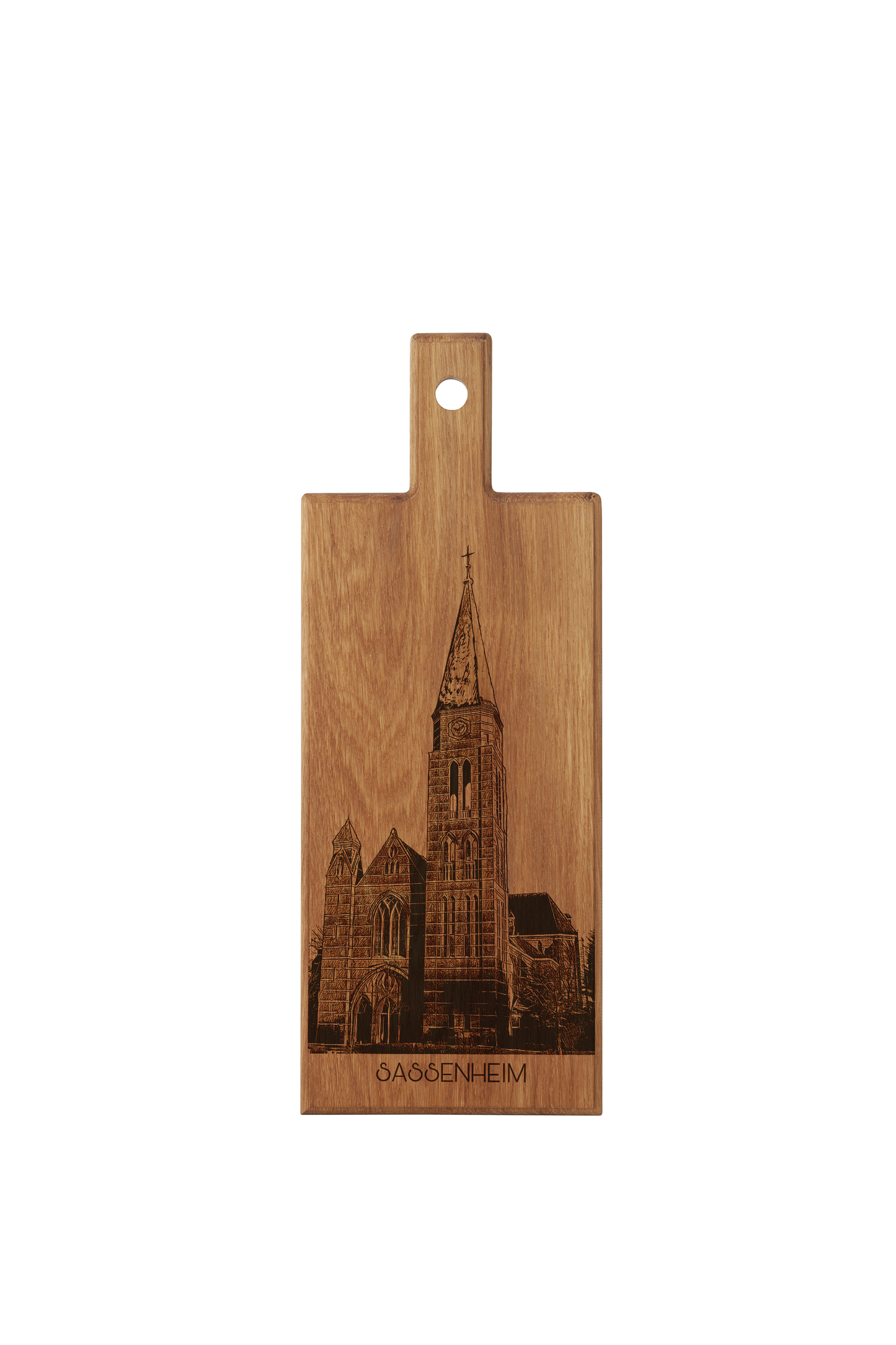 Sassenheim St. Pancratius Church Wooden Serving Board – 49 x 17 cm
