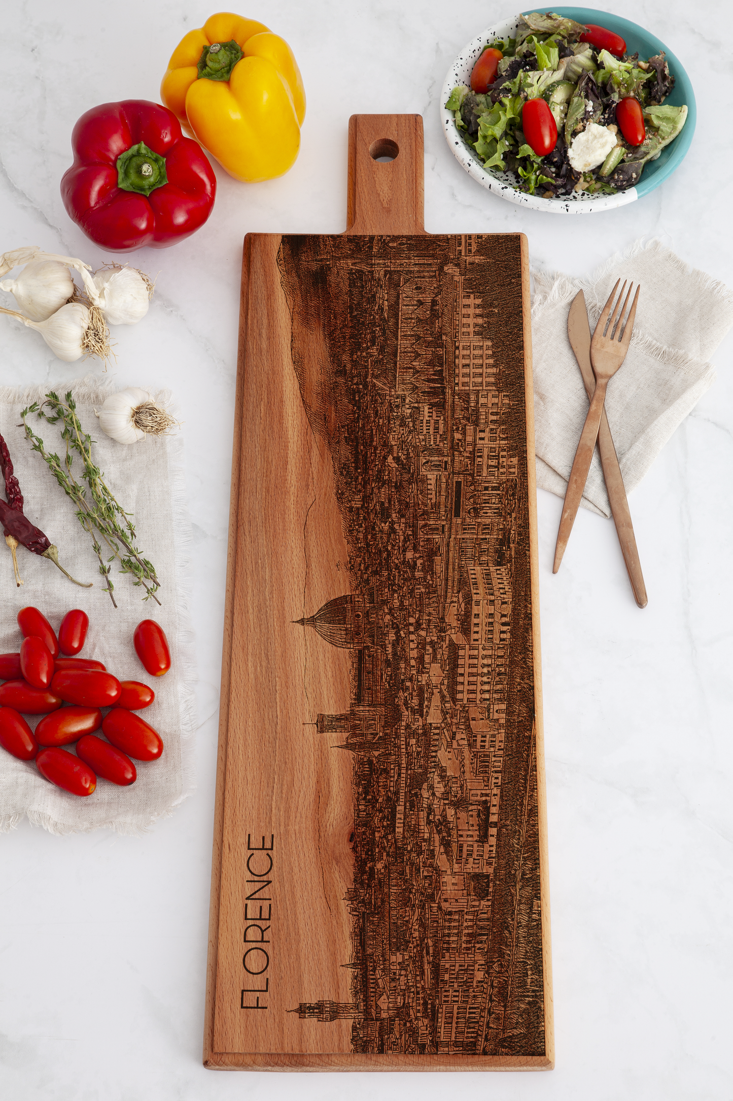 Florence Skyline Houten Serveerplank – 62 x 17 cm
