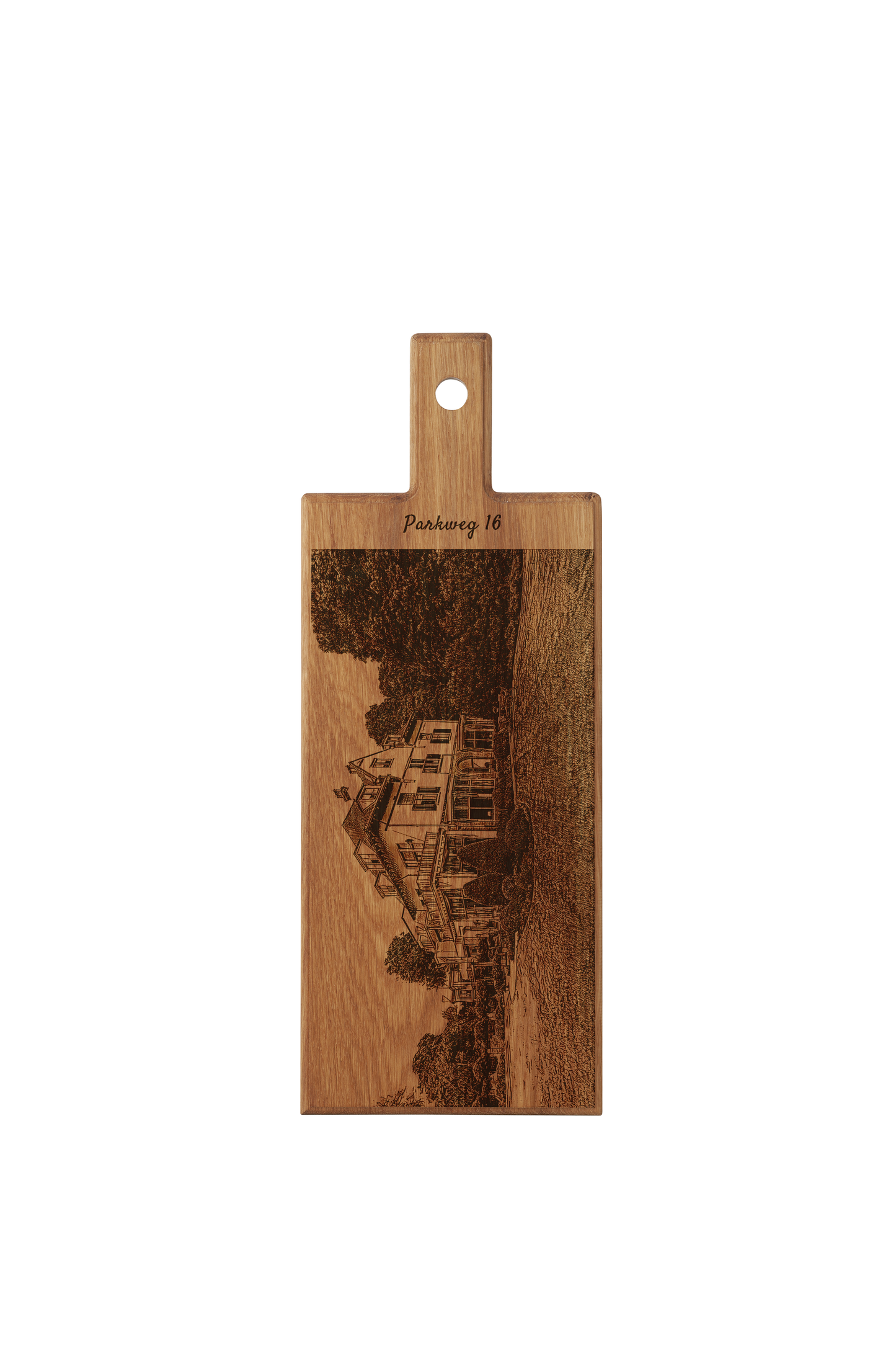 Gepersonaliseerde Handgetekende Houten Serveerplank (49 × 17 cm)