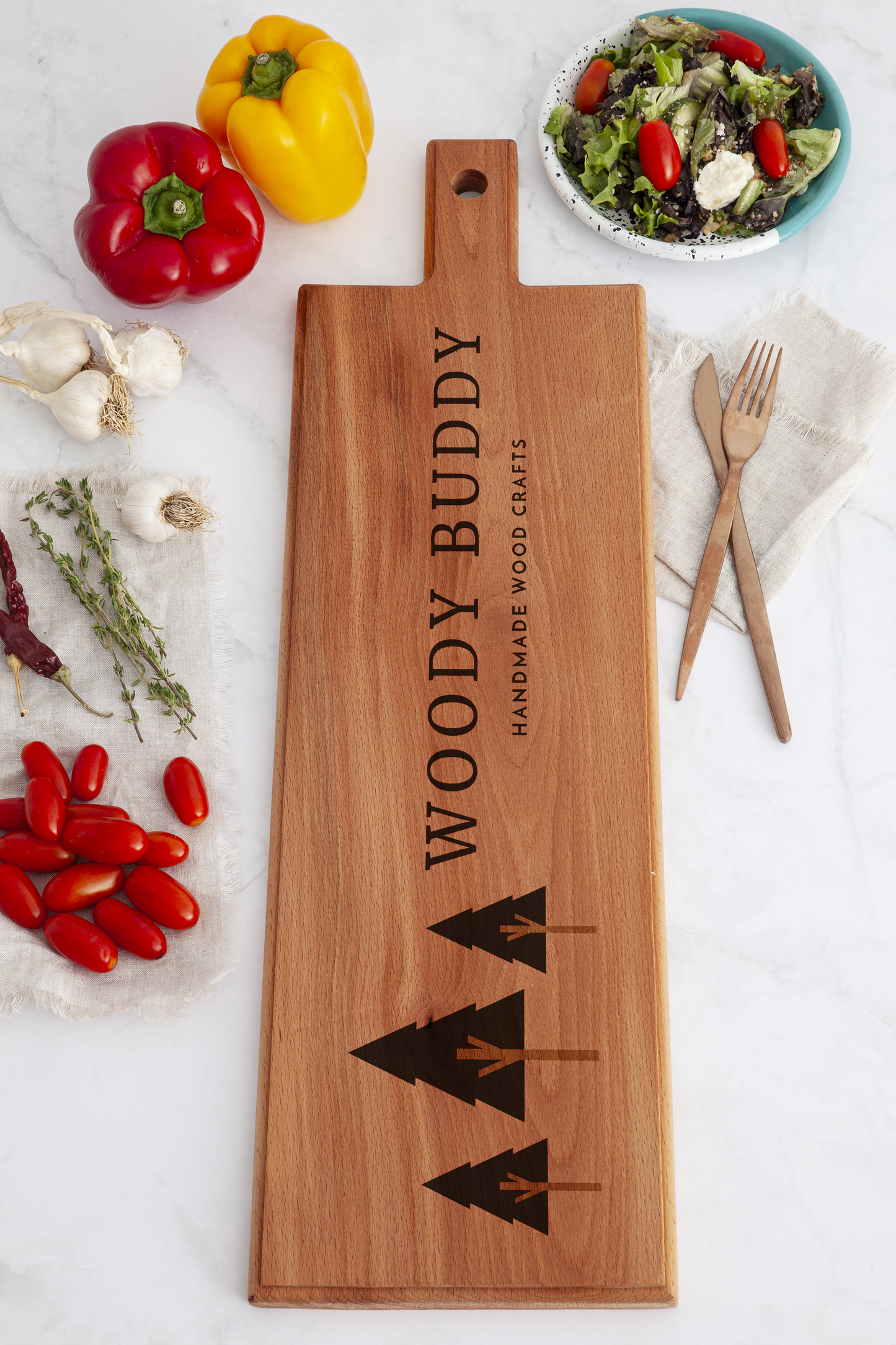 Gepersonaliseerde Houten Serveerplank (60 × 17 cm)