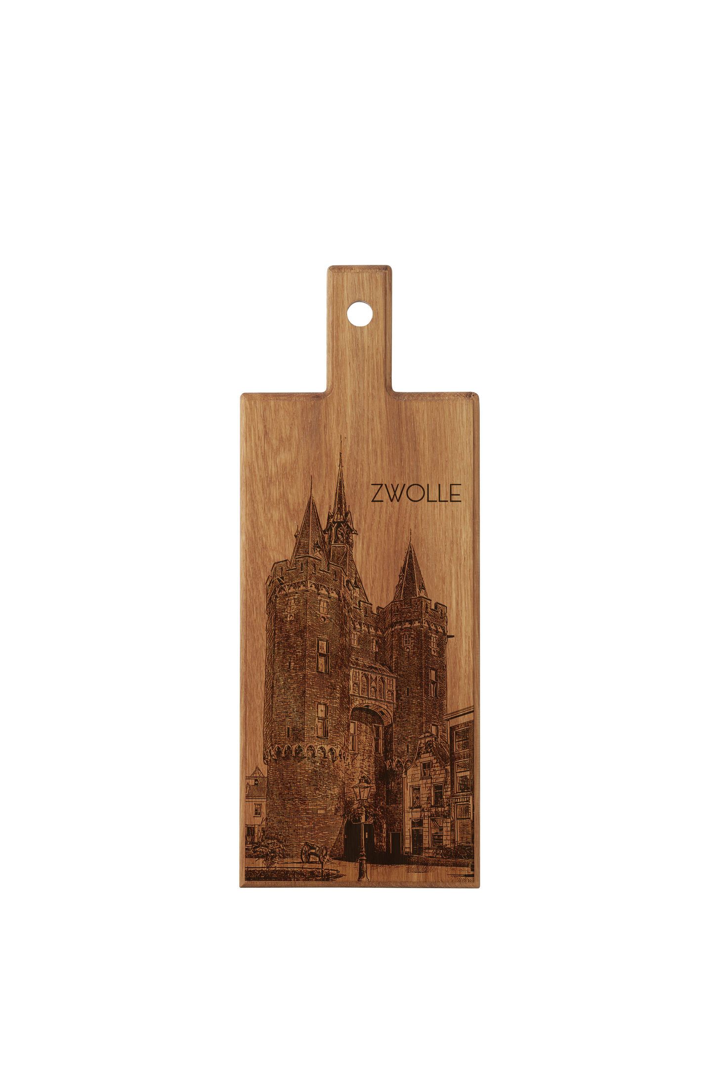 Zwolle Sassenpoort – Wooden Serving Board (49 × 17 cm)