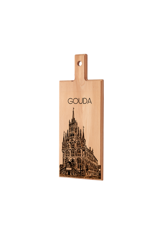 Handmade Gouda Stadhuis Engraved Serving Board - Beech Wood